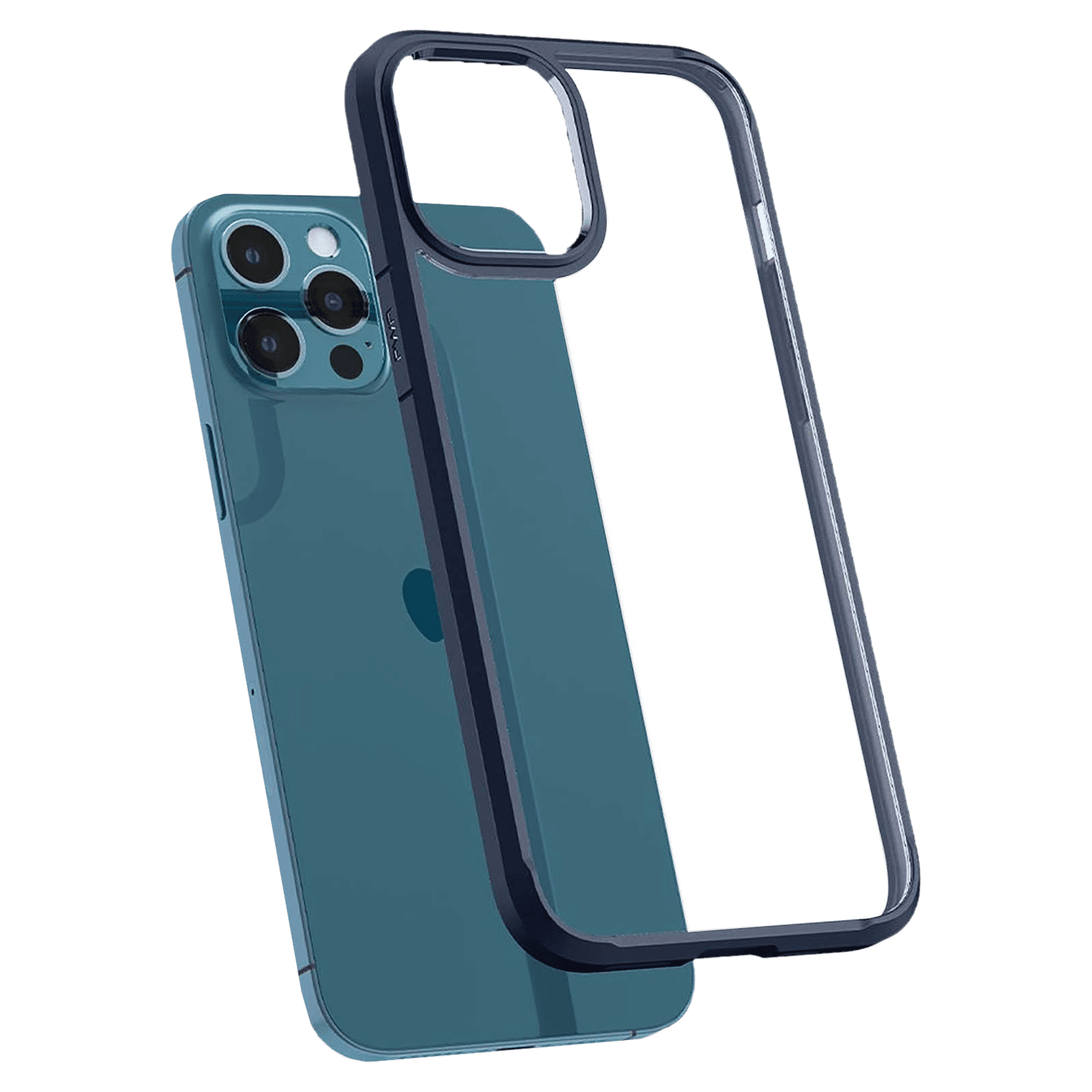 spigen Ultra Hybrid TPU & Polycarbonate Back Cover for Apple iPhone 12 Pro Max (Air Cushion Technology, Navy Blue)_7