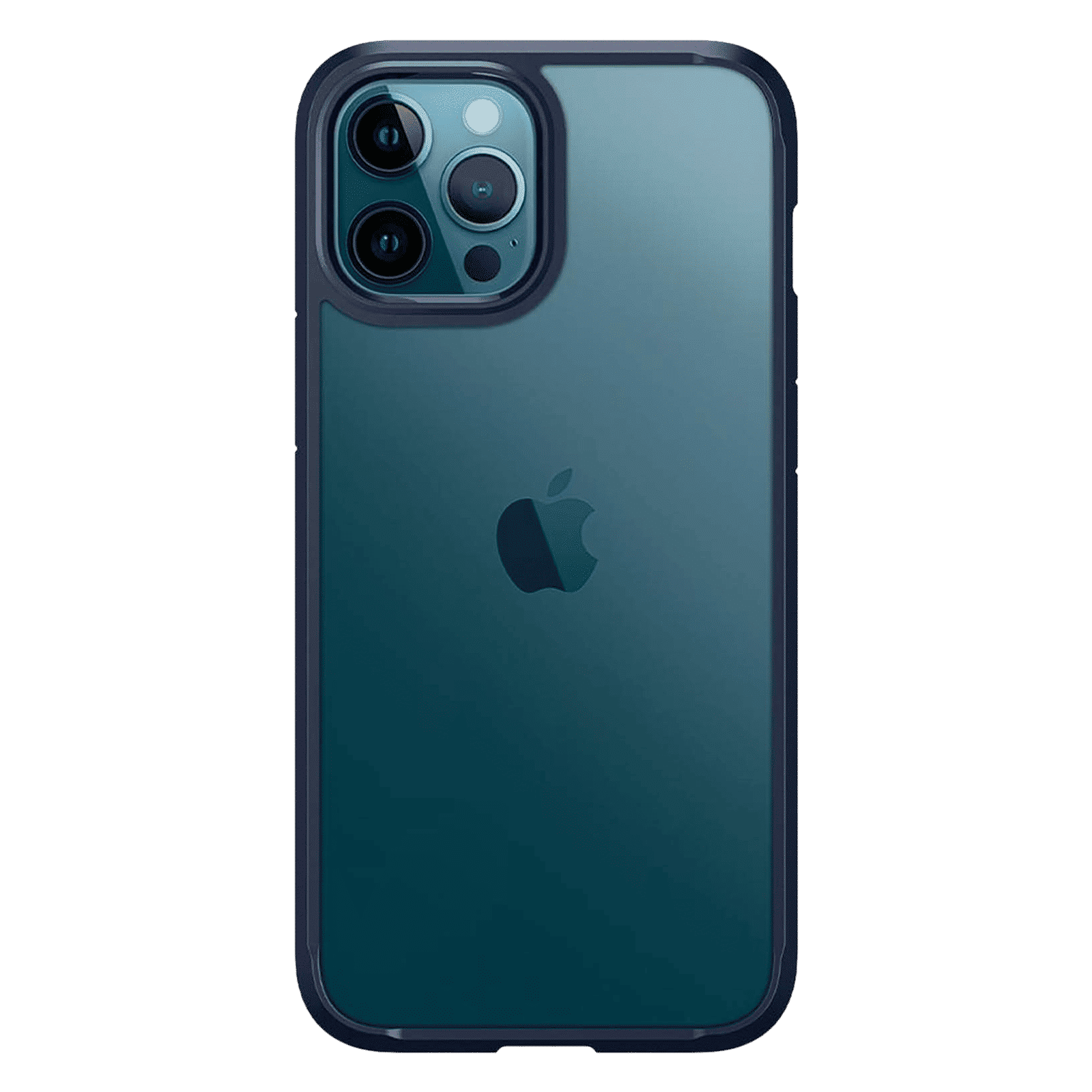 spigen Ultra Hybrid TPU & Polycarbonate Back Cover for Apple iPhone 12 Pro Max (Air Cushion Technology, Navy Blue)_4