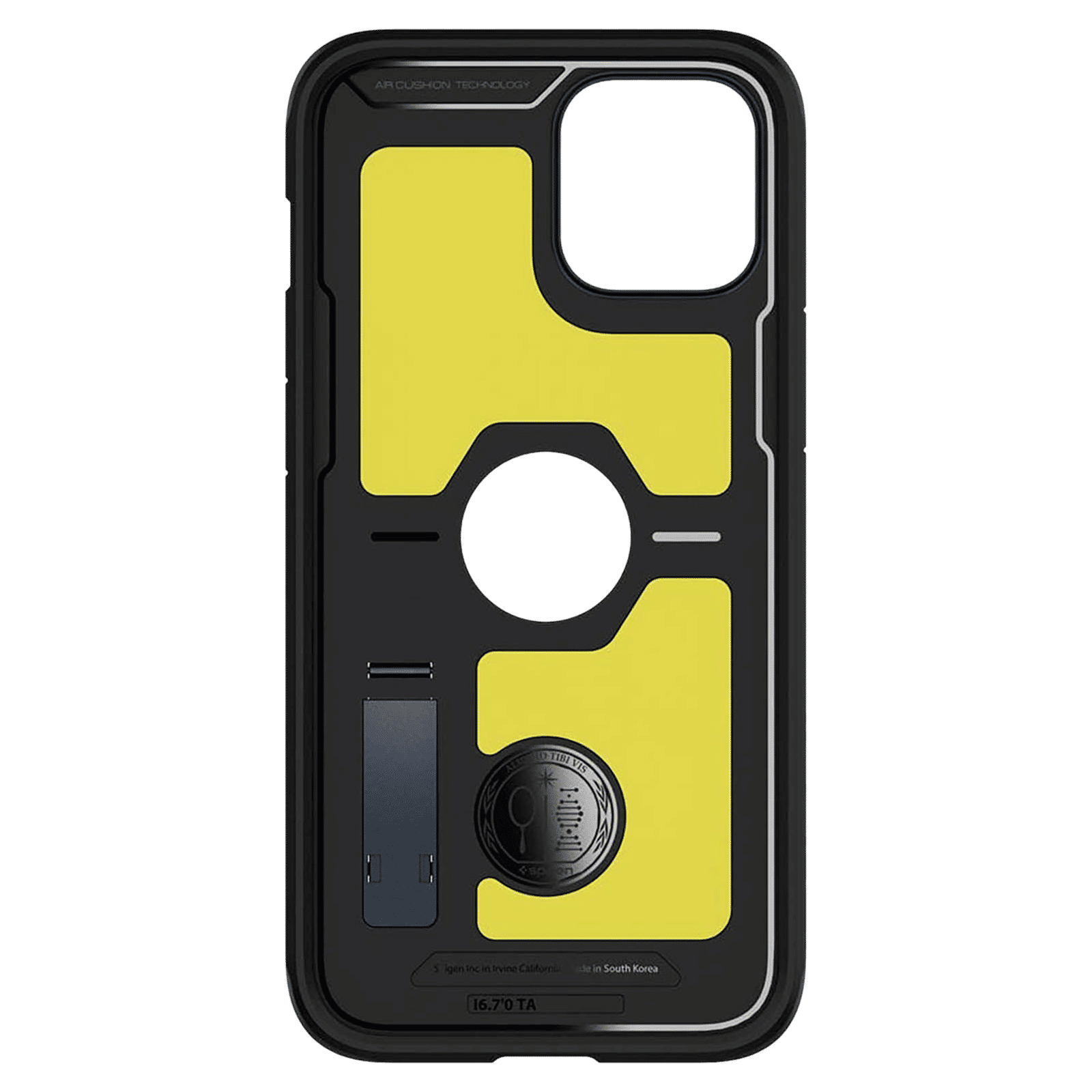 spigen Tough Armor TPU & Polycarbonate Back Case with Stand for Apple iPhone 12 Pro Max (Wireless Charging Compatible, Metal Slate)_5