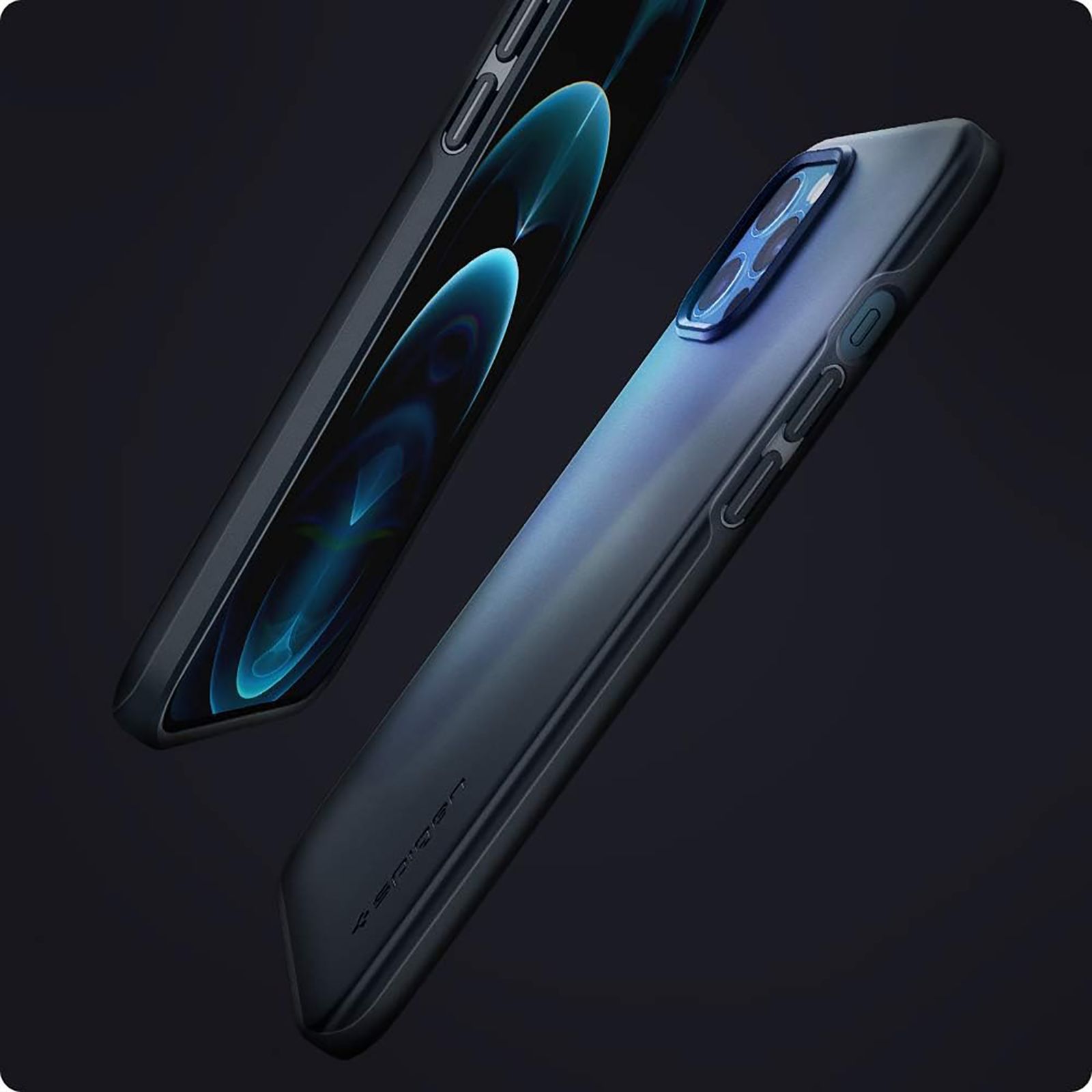 spigen Thin Fit Polycarbonate Back Cover for Apple iPhone 12 Pro Max (Wireless Charging Compatible, Metal Slate)_10