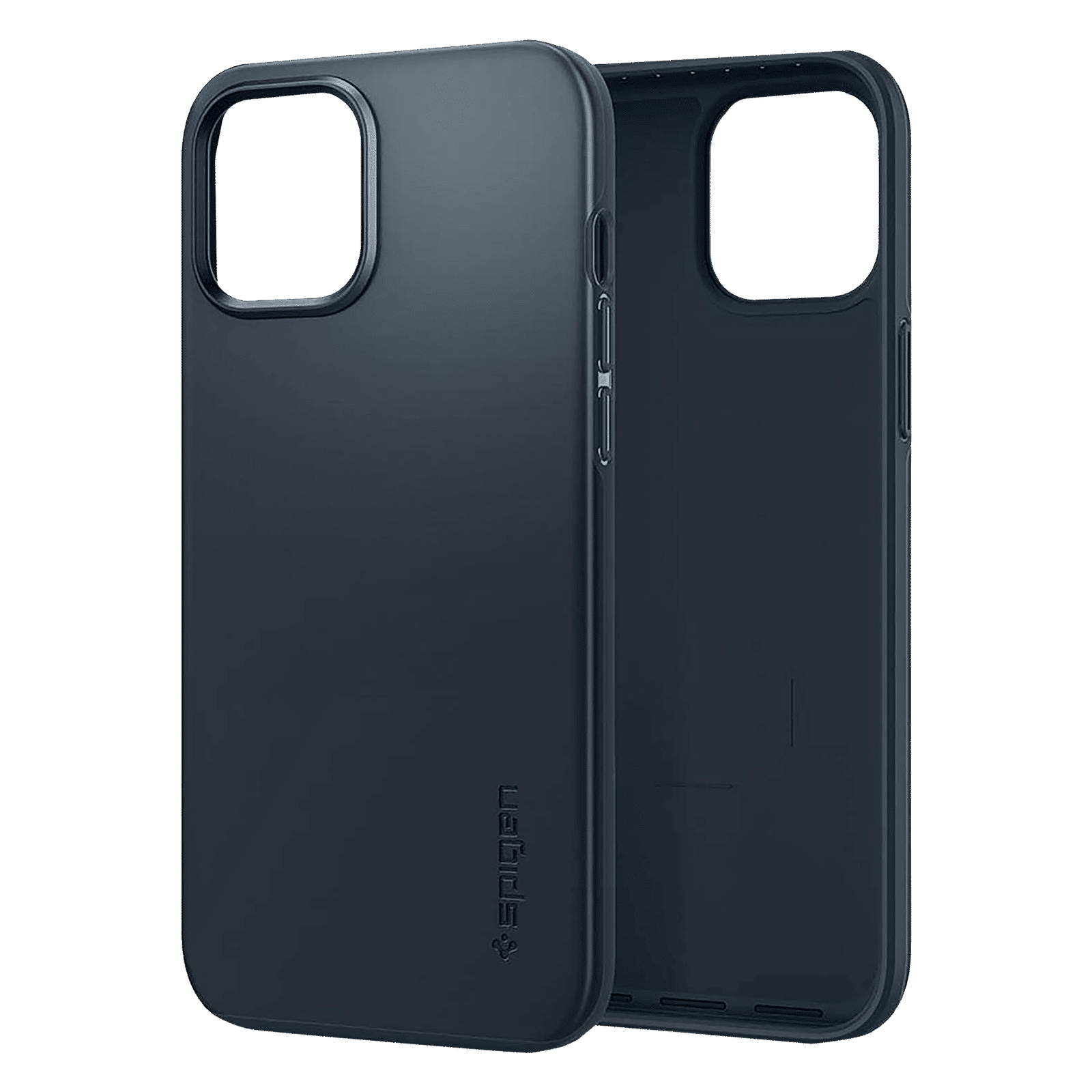 spigen Thin Fit Polycarbonate Back Cover for Apple iPhone 12 Pro Max (Wireless Charging Compatible, Metal Slate)_3