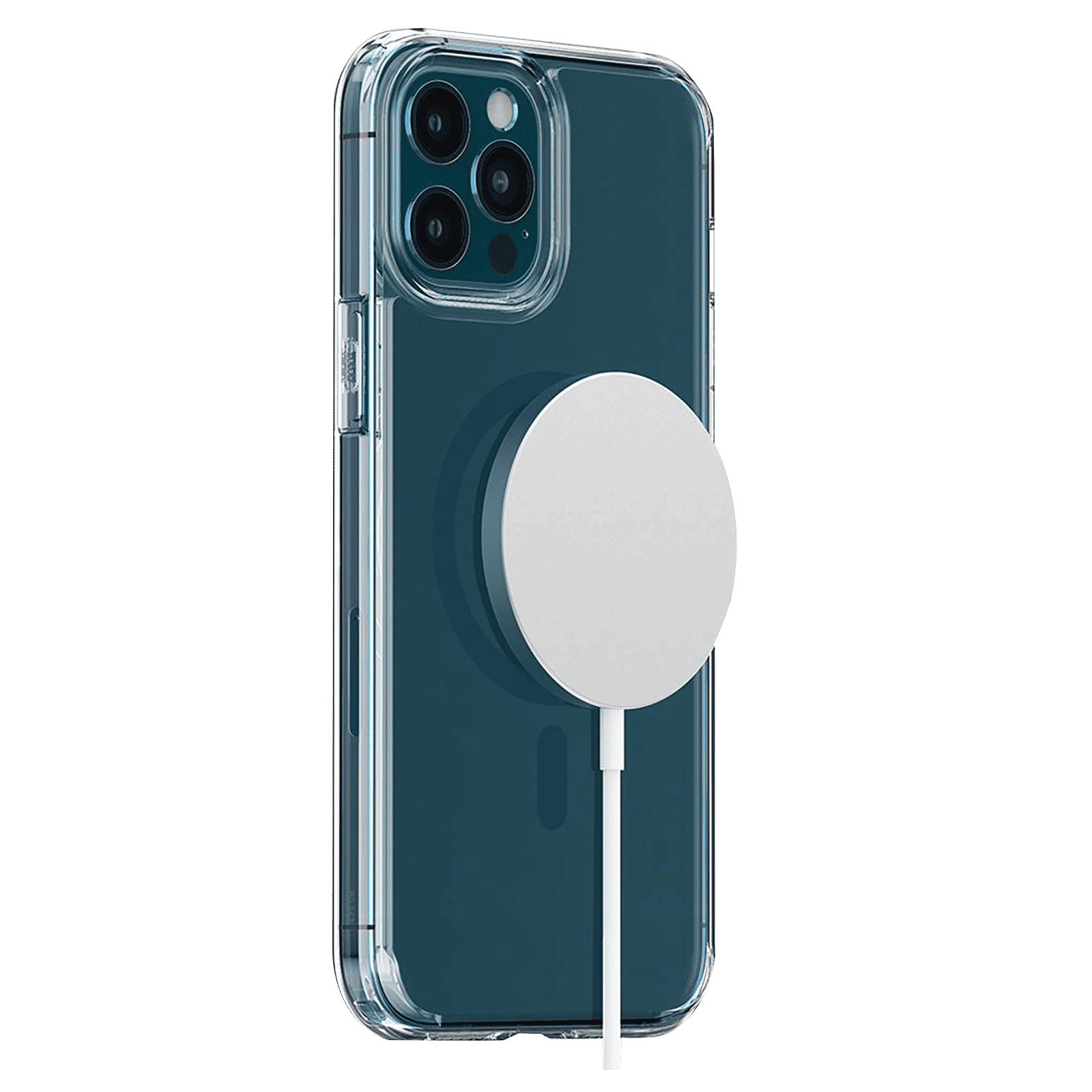 spigen Ultra Hybrid Mag TPU & Polycarbonate Back Cover for Apple iPhone 12 Pro Max (Air Cushion Technology, Pacific Blue)_11