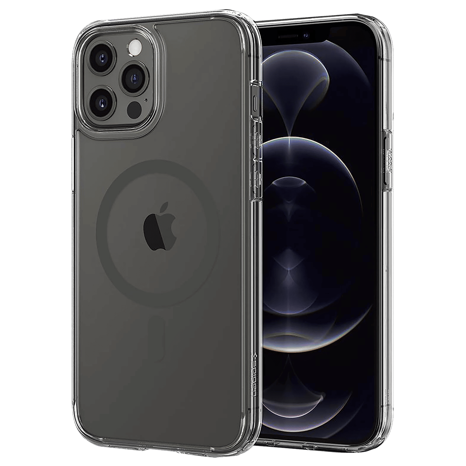 spigen Ultra Hybrid Mag TPU & Polycarbonate Back Cover for Apple iPhone 12 Pro Max (Air Cushion Technology, Graphite)_1