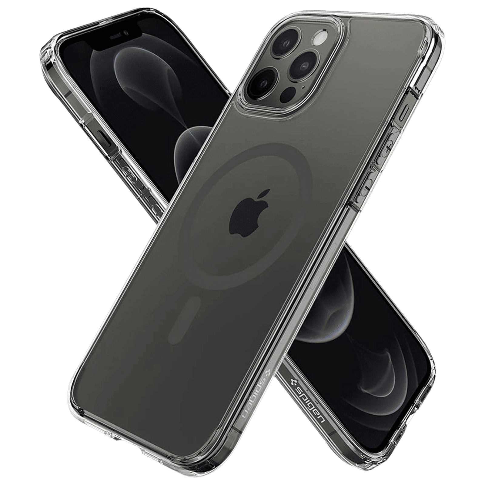 spigen Ultra Hybrid Mag TPU & Polycarbonate Back Cover for Apple iPhone 12 Pro Max (Air Cushion Technology, Graphite)_8