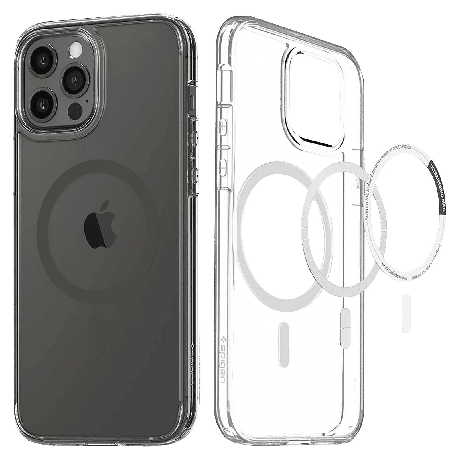 spigen Ultra Hybrid Mag TPU & Polycarbonate Back Cover for Apple iPhone 12 Pro Max (Air Cushion Technology, Graphite)_10