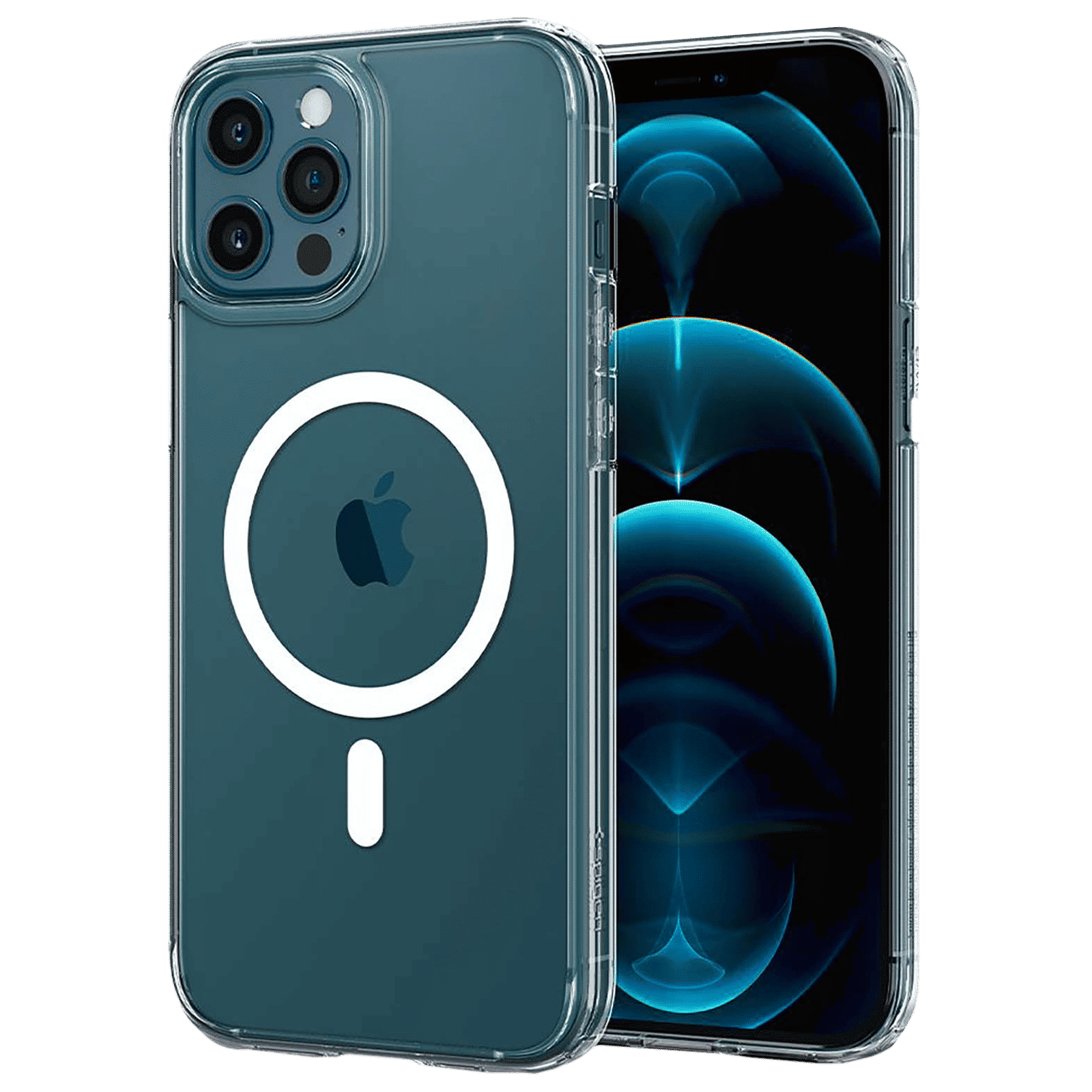 spigen Ultra Hybrid Mag TPU & Polycarbonate Back Cover for Apple iPhone 12 Pro Max (Air Cushion Technology, White)_1