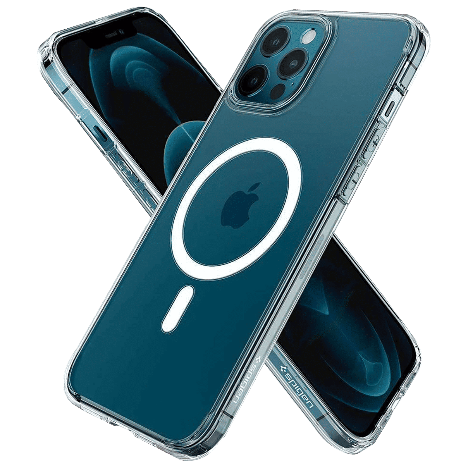 spigen Ultra Hybrid Mag TPU & Polycarbonate Back Cover for Apple iPhone 12 Pro Max (Air Cushion Technology, White)_9