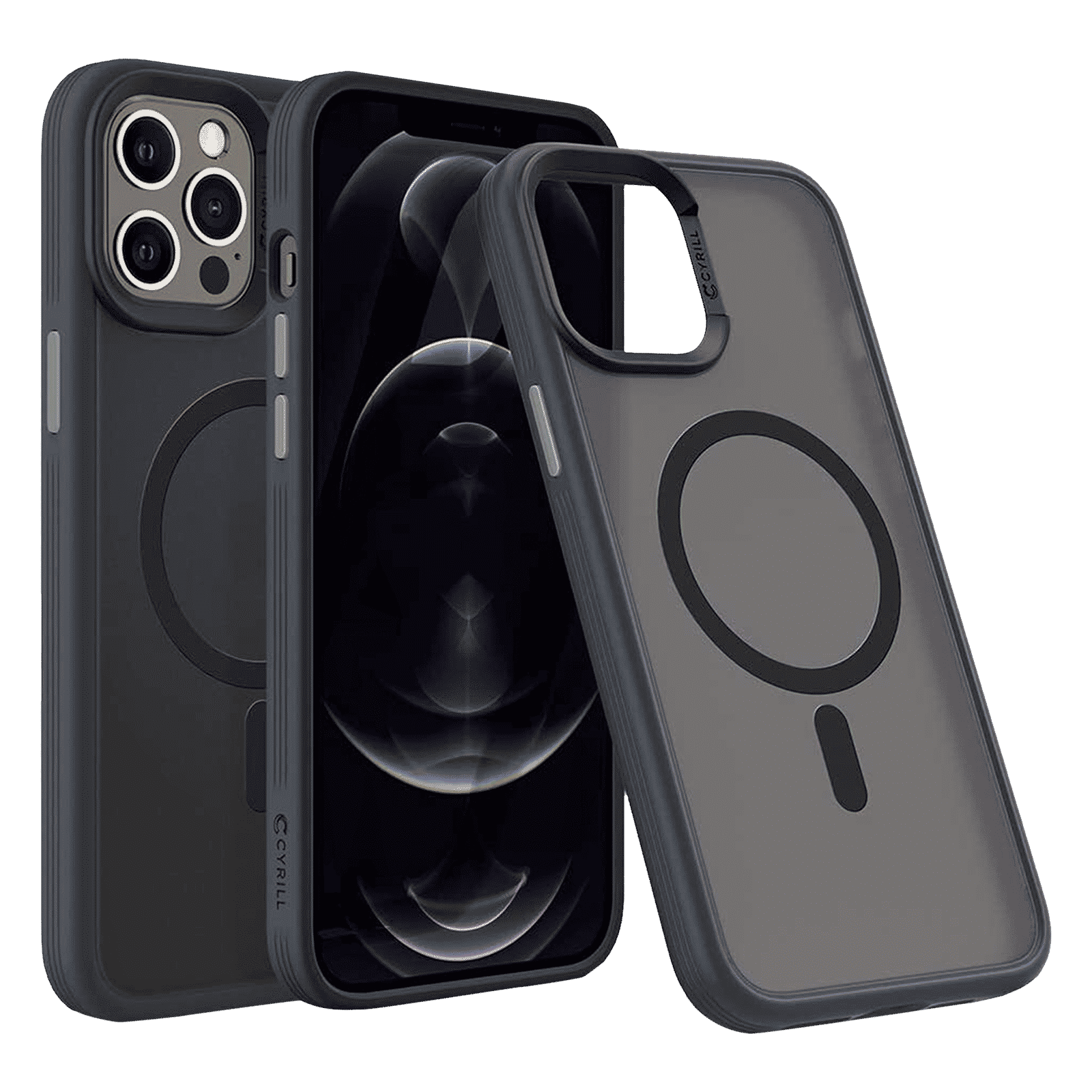 spigen Cyrill TPU Back Cover for Apple iPhone 12 Pro Max (MagSafe Supported case, Graphite)_1