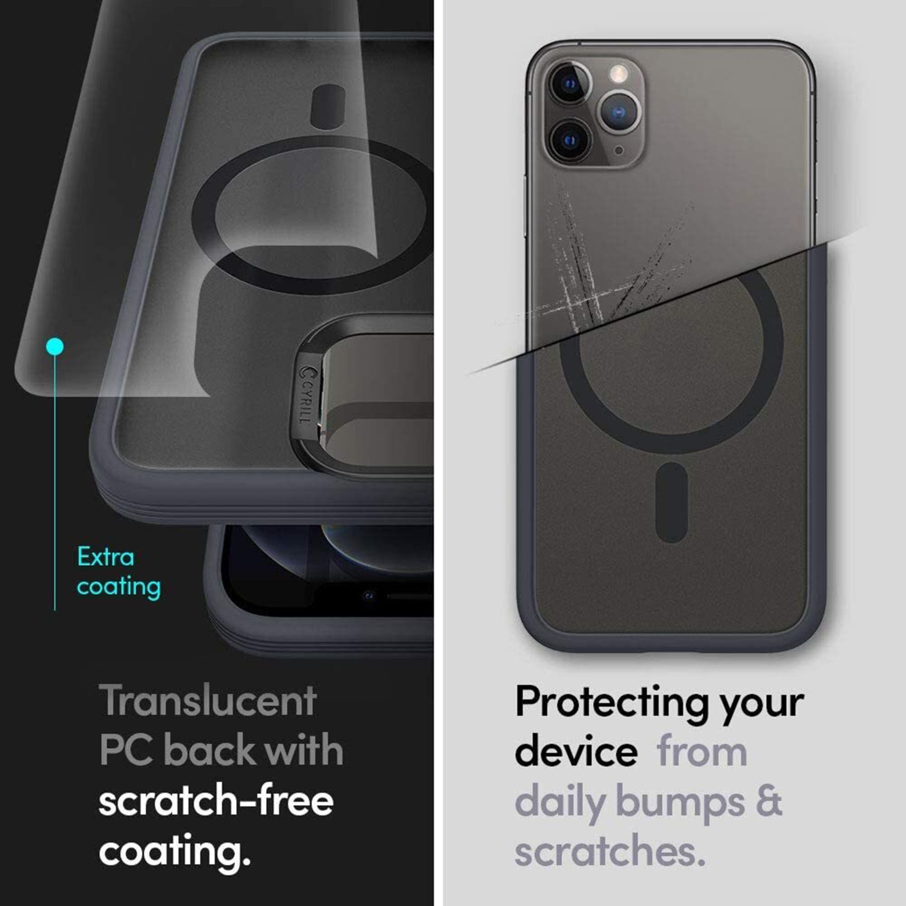 spigen Cyrill TPU Back Cover for Apple iPhone 12 Pro Max (MagSafe Supported case, Graphite)_5