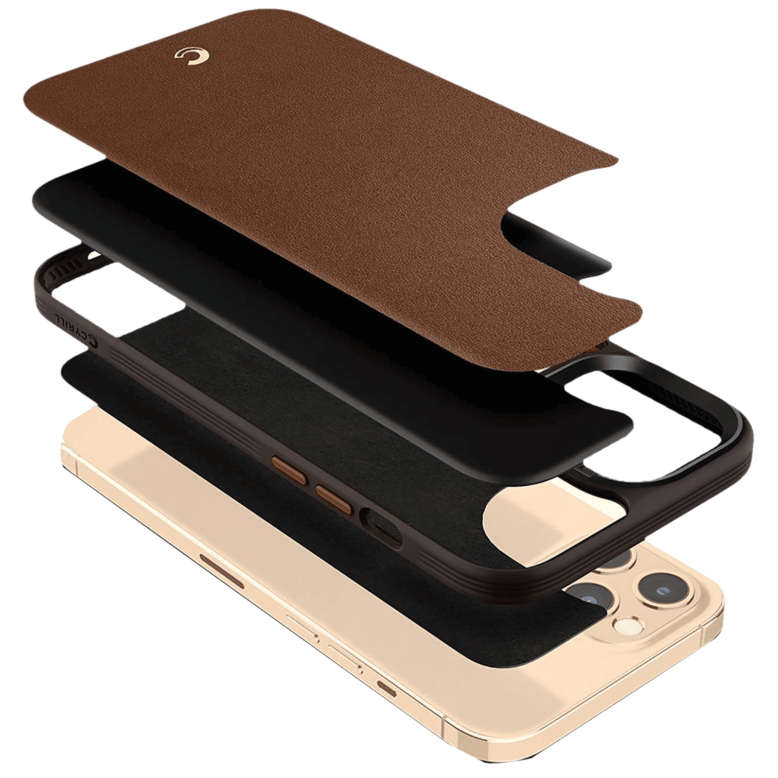 spigen Brick Soft Faux Leather, TPU & Polycarbonate Back Cover for Apple iPhone 12 Pro Max (Supports Wireless Charging, Saddle Brown)_11