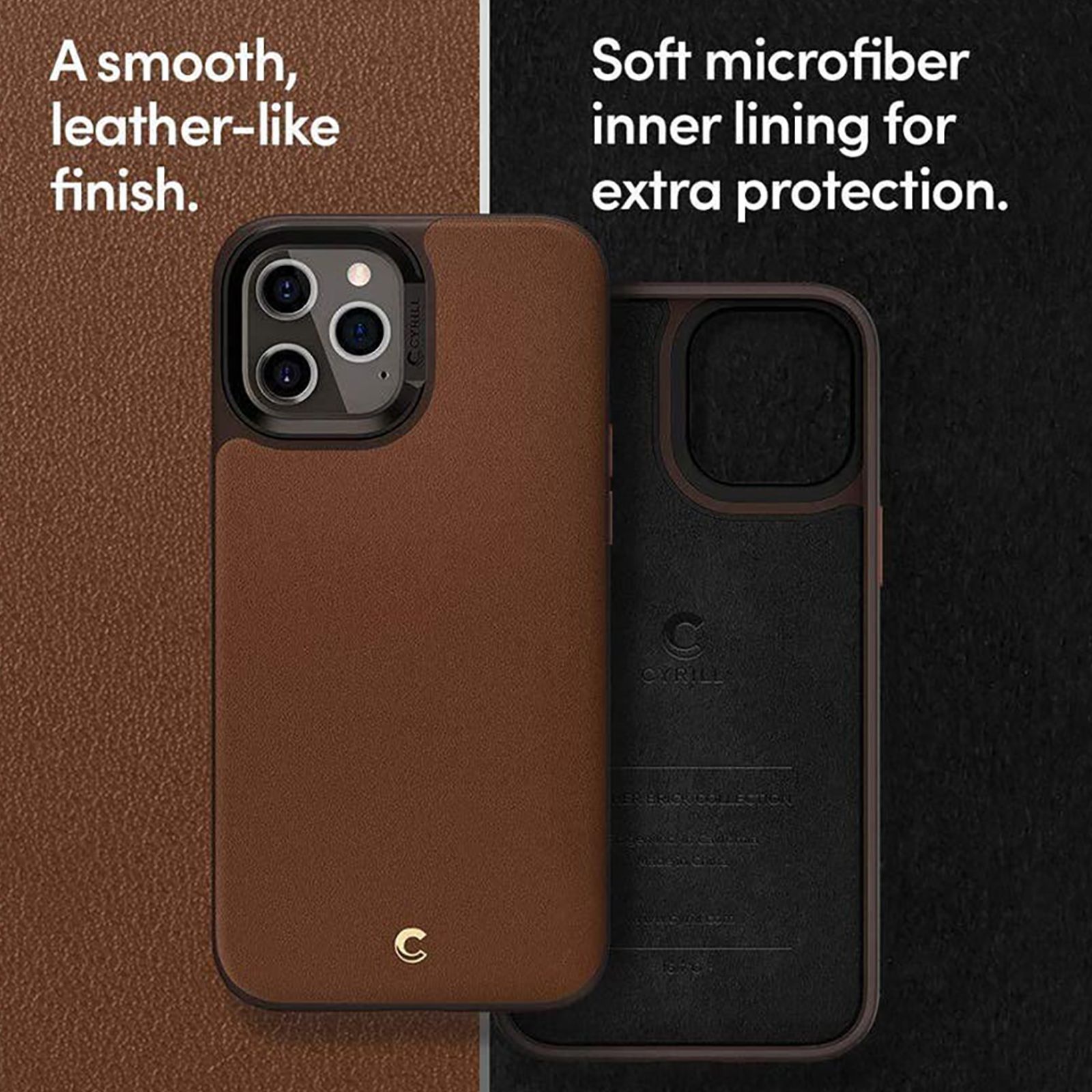 spigen Brick Soft Faux Leather, TPU & Polycarbonate Back Cover for Apple iPhone 12 Pro Max (Supports Wireless Charging, Saddle Brown)_14