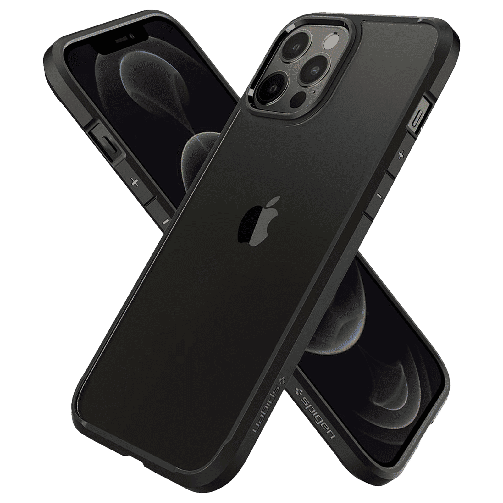 spigen Ultra Hybrid TPU & Polycarbonate Back Cover for Apple iPhone 12 Pro Max (Air Cushion Technology, Matte Black)_8