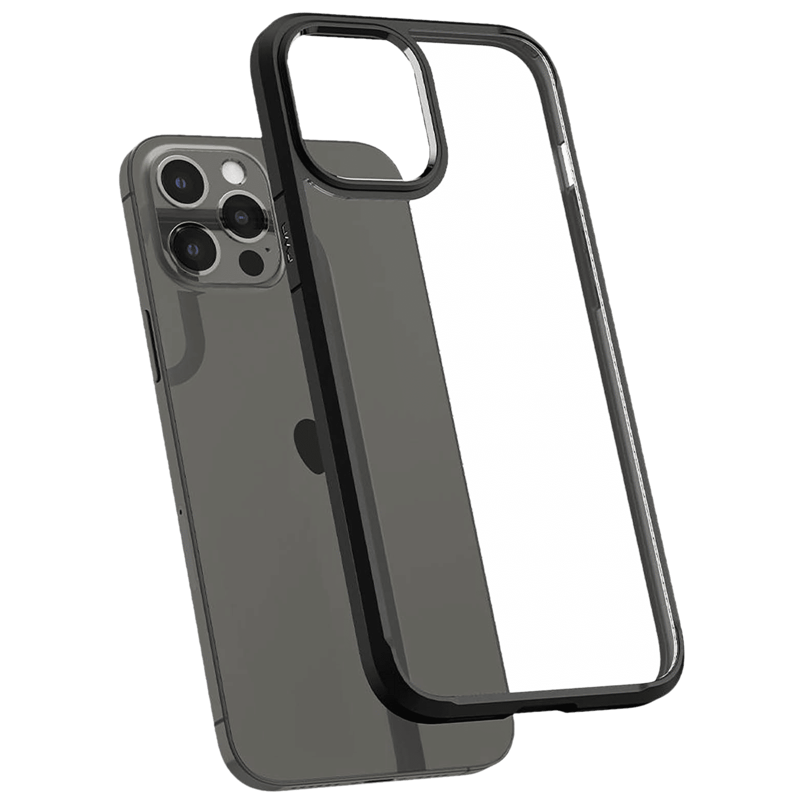 spigen Ultra Hybrid TPU & Polycarbonate Back Cover for Apple iPhone 12 Pro Max (Air Cushion Technology, Matte Black)_9