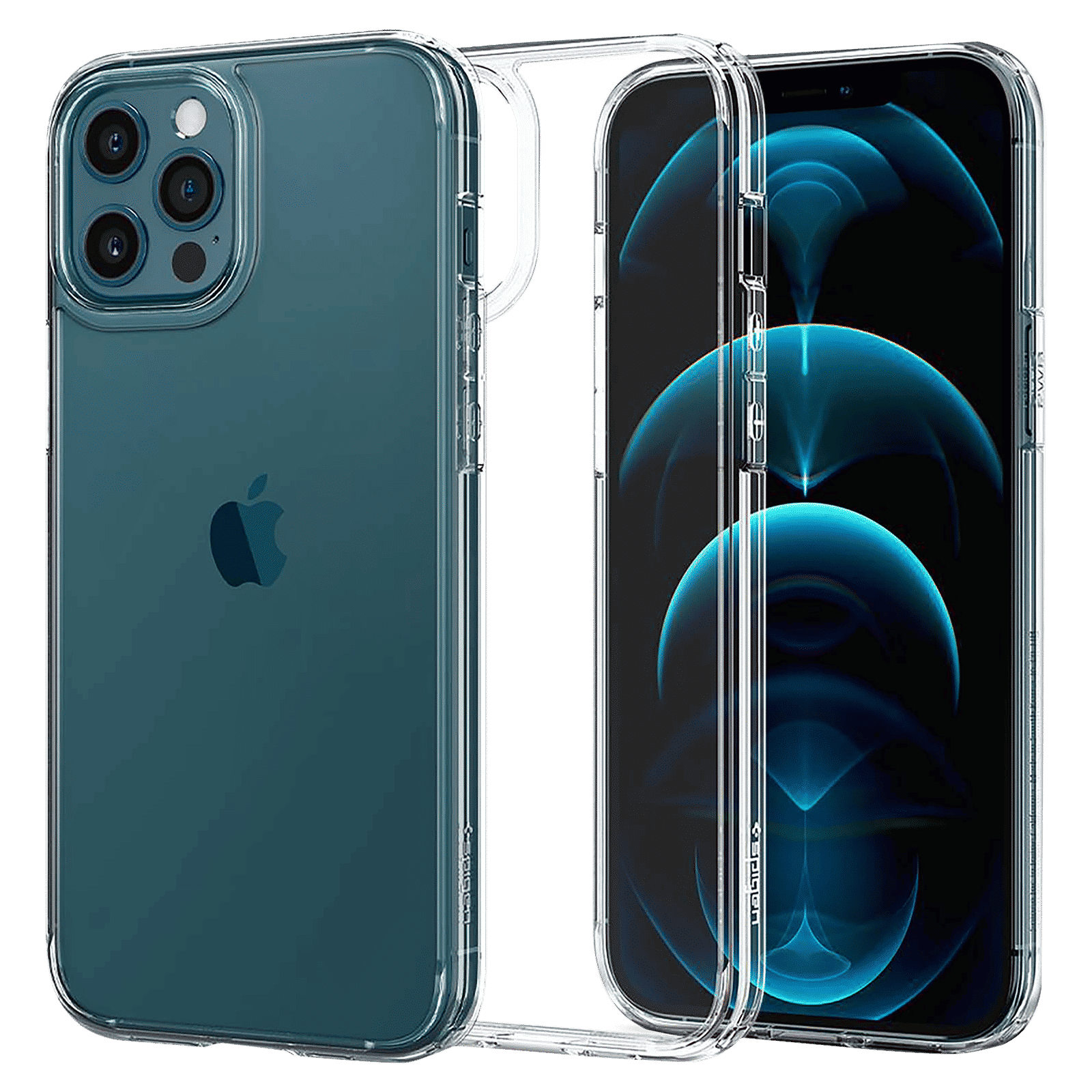 spigen Ultra Hybrid TPU & Polycarbonate Back Cover for Apple iPhone 12 Pro Max (Air Cushion Technology, Crystal Clear)_1