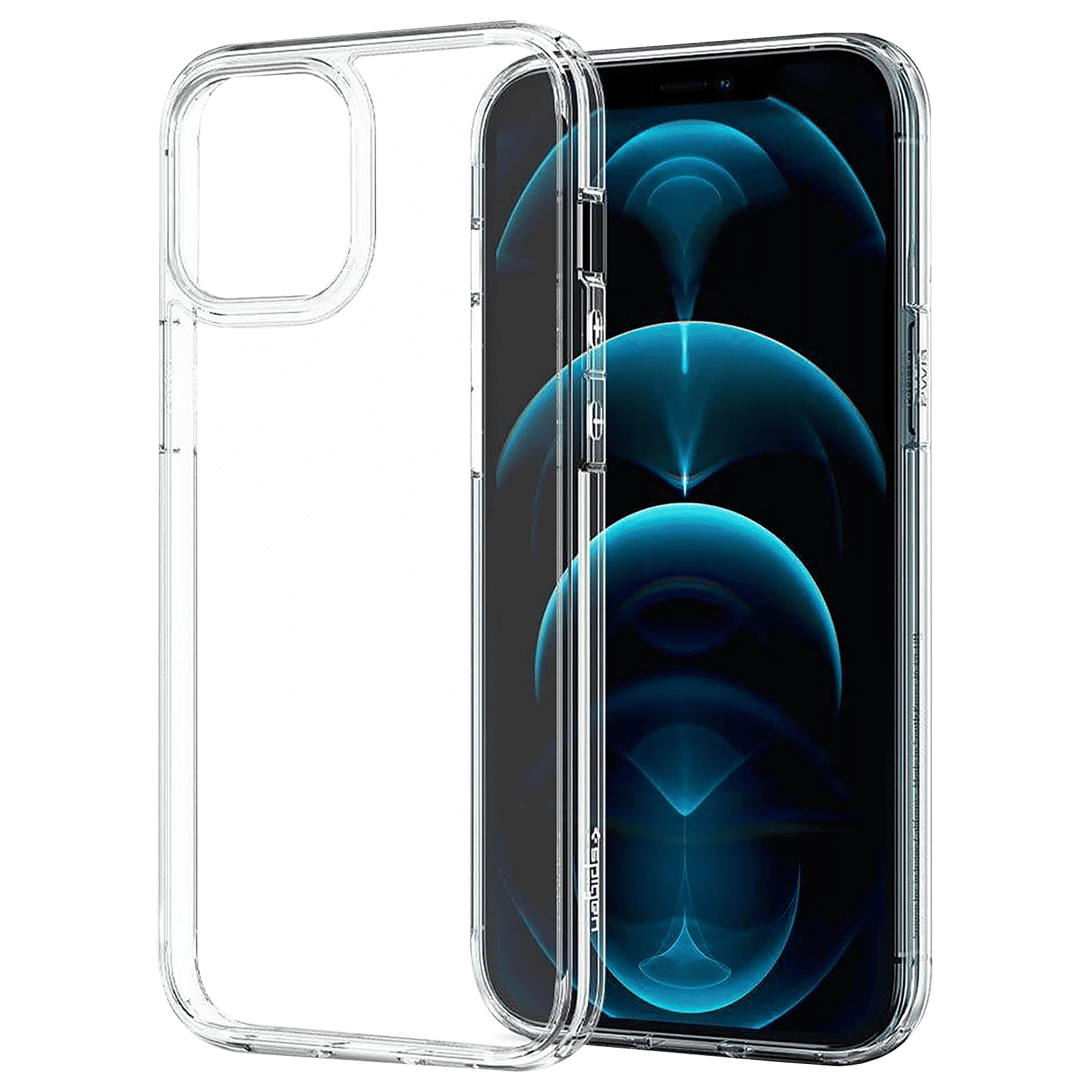 spigen Ultra Hybrid TPU & Polycarbonate Back Cover for Apple iPhone 12 Pro Max (Air Cushion Technology, Crystal Clear)_8