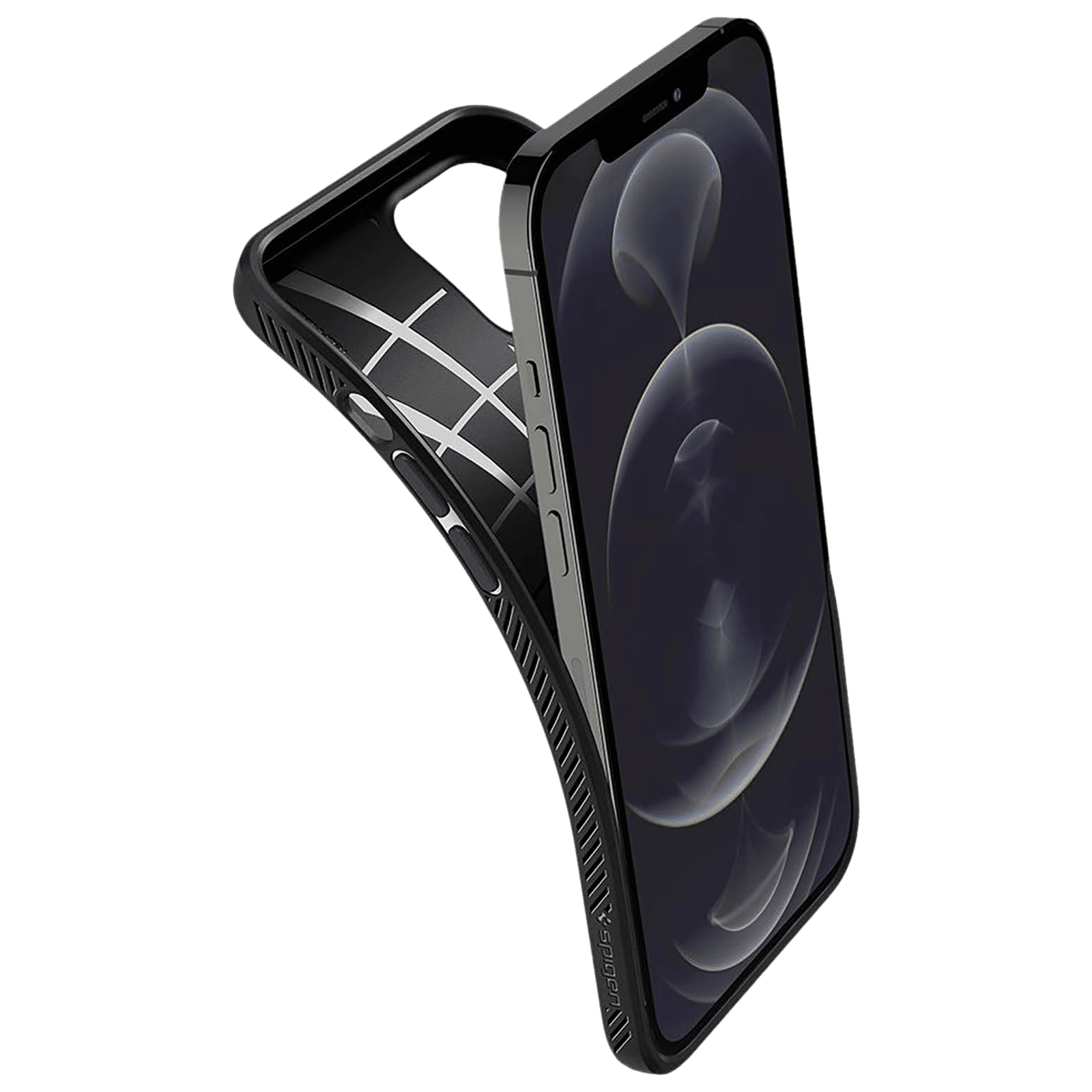 spigen Liquid Air TPU Back Cover For Apple iPhone 12 Pro Max (Supports Wireless Charging, Matte Black)_9