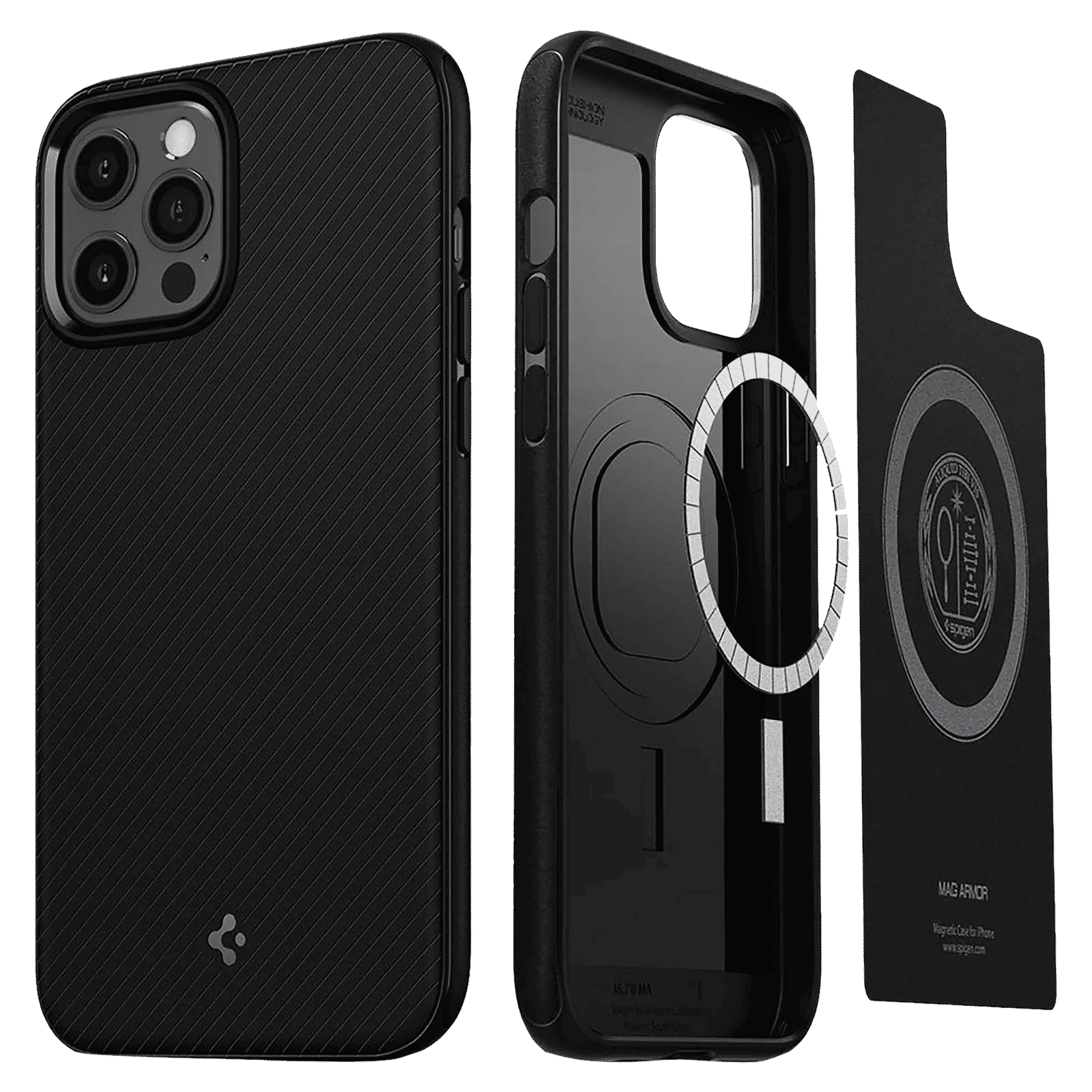 spigen TPU Back Cover for Apple iPhone 12 Pro Max (Air Cushion Technology,, Matte Black)_1