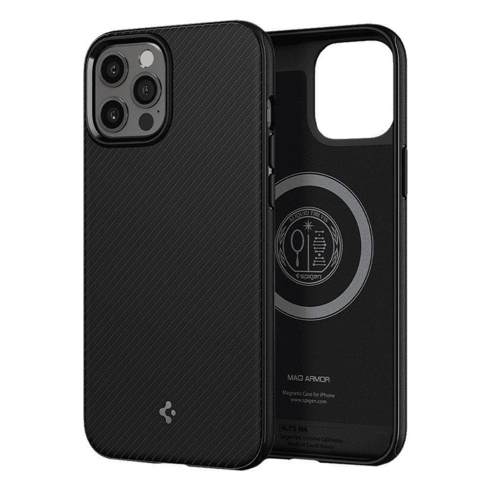 spigen TPU Back Cover for Apple iPhone 12 Pro Max (Air Cushion Technology,, Matte Black)_16