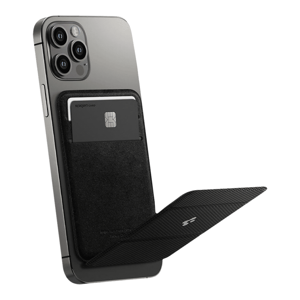 spigen Smart Fold Wallet Card Holder For Apple iPhone 12/iPhone 12 Pro/iPhone 12 Mini (Tri-Fold Design, AMP02746, Black)_16