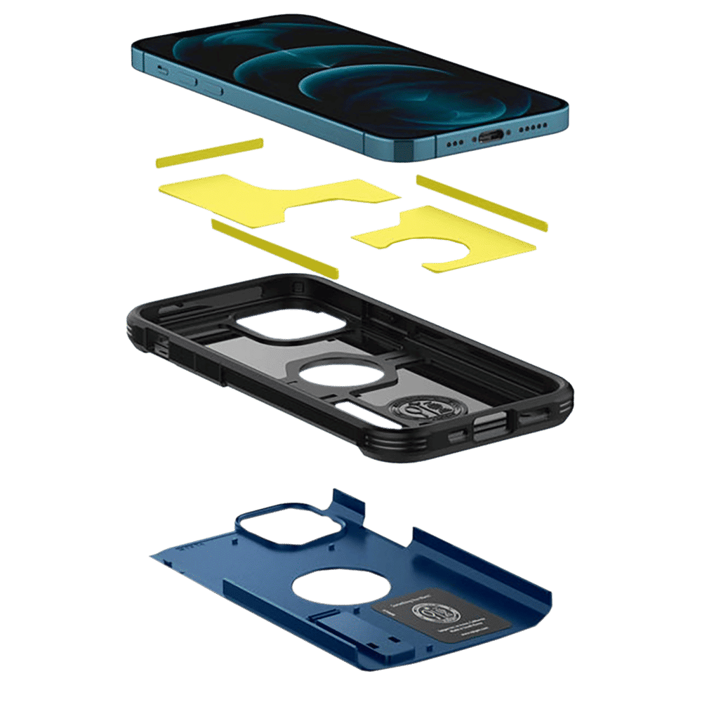 spigen Tough Armor Polycarbonate & TPU Back Cover for Apple iPhone 12, 12 Pro (Supports Wireless Charging, Navy Blue)_15