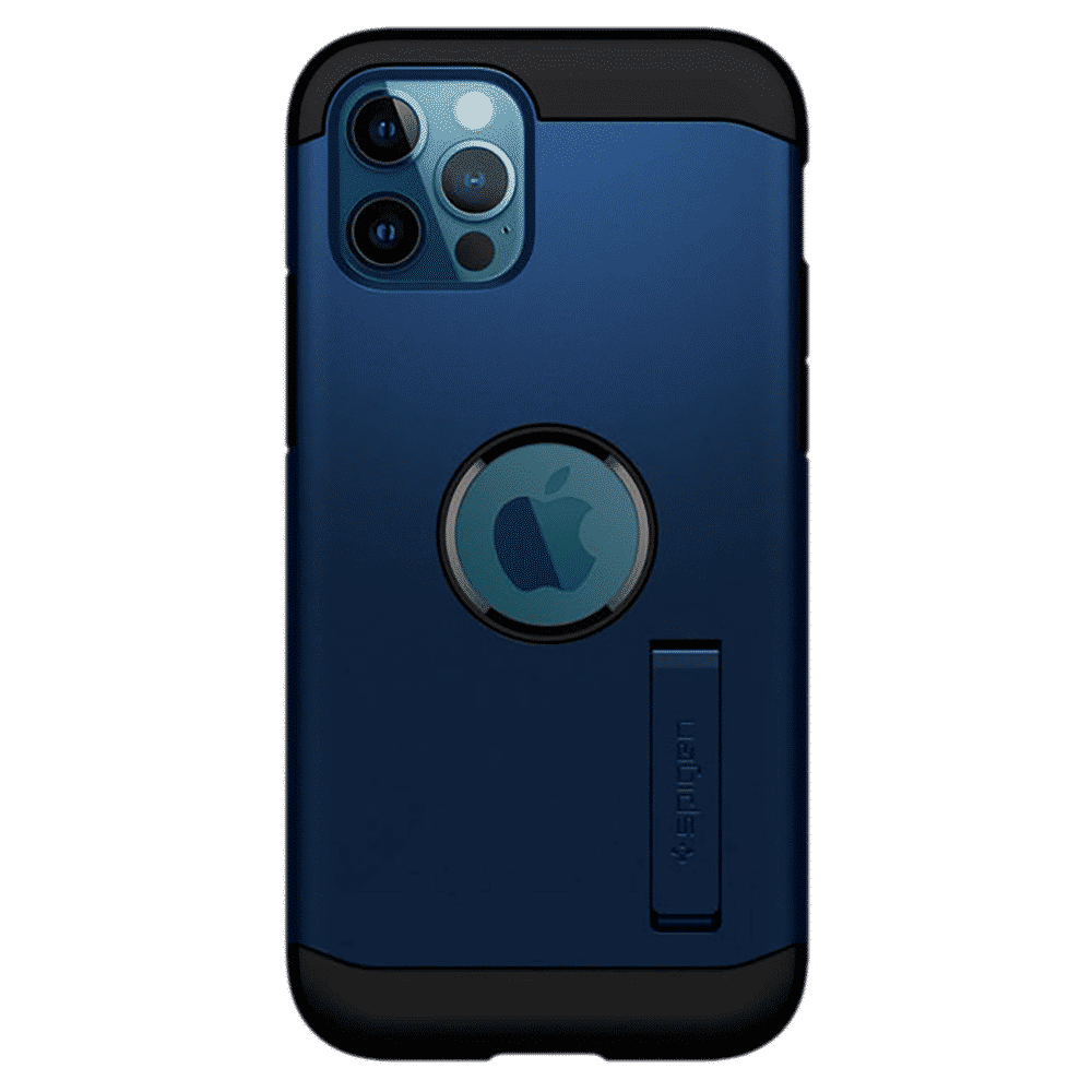 spigen Tough Armor Polycarbonate & TPU Back Cover for Apple iPhone 12, 12 Pro (Supports Wireless Charging, Navy Blue)_17