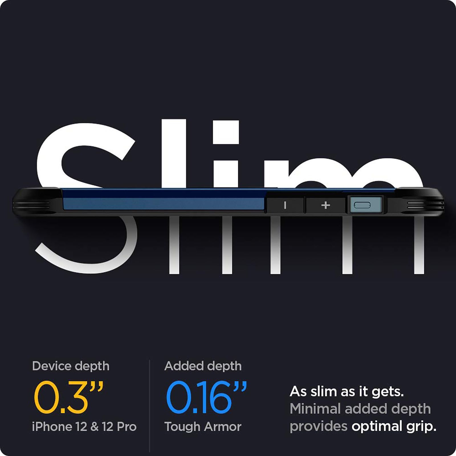 spigen Tough Armor Polycarbonate & TPU Back Cover for Apple iPhone 12, 12 Pro (Supports Wireless Charging, Navy Blue)_6