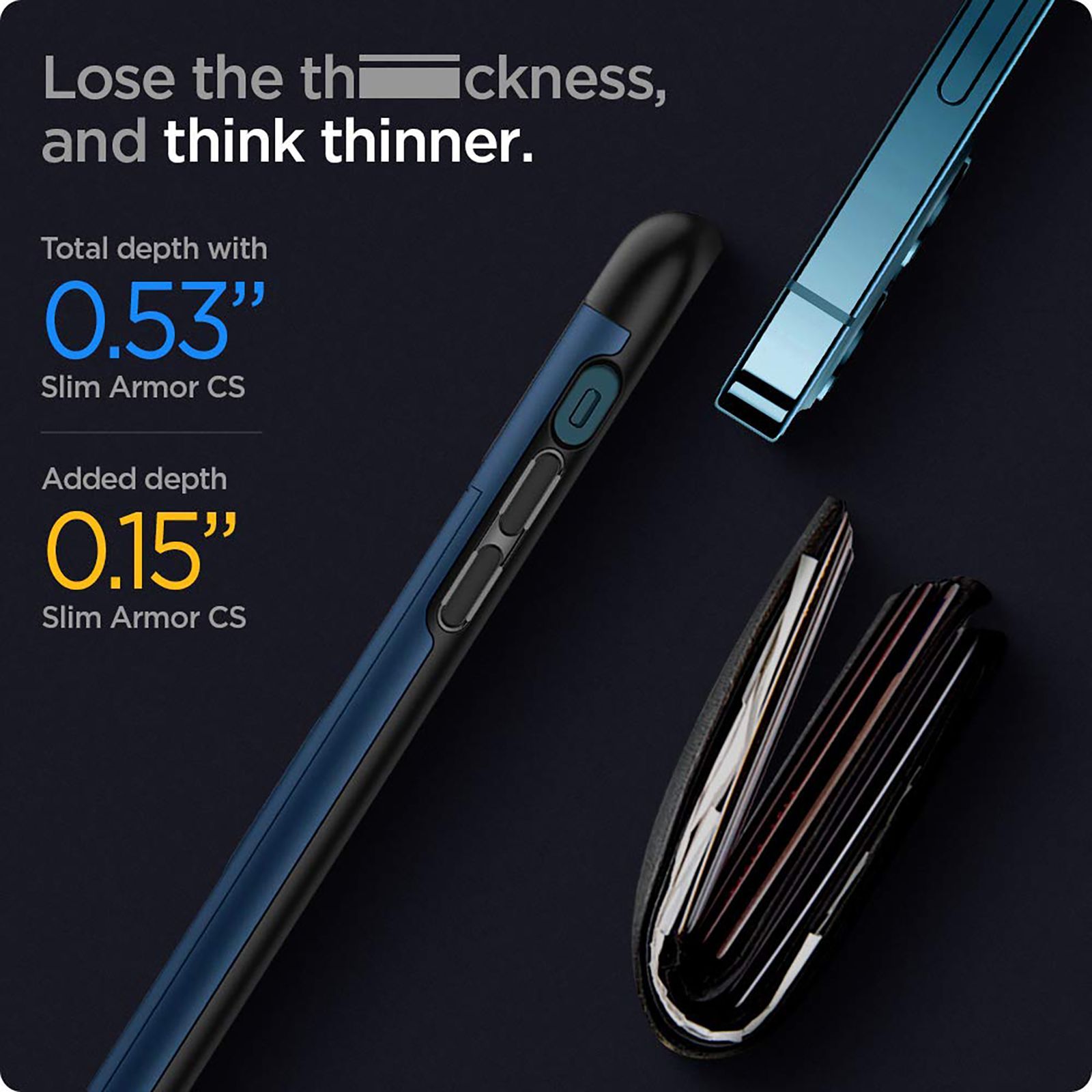 spigen Slim Armor CS TPU & Polycarbonate Back Cover for Apple iPhone 12, 12 Pro (Air Cushion Technology, Navy Blue) spigen Slim Armor CS TPU & Polycarbonate Back Cover for Apple iPhone 12, 12 Pro (Air Cushion Technology, Navy Blue)_9