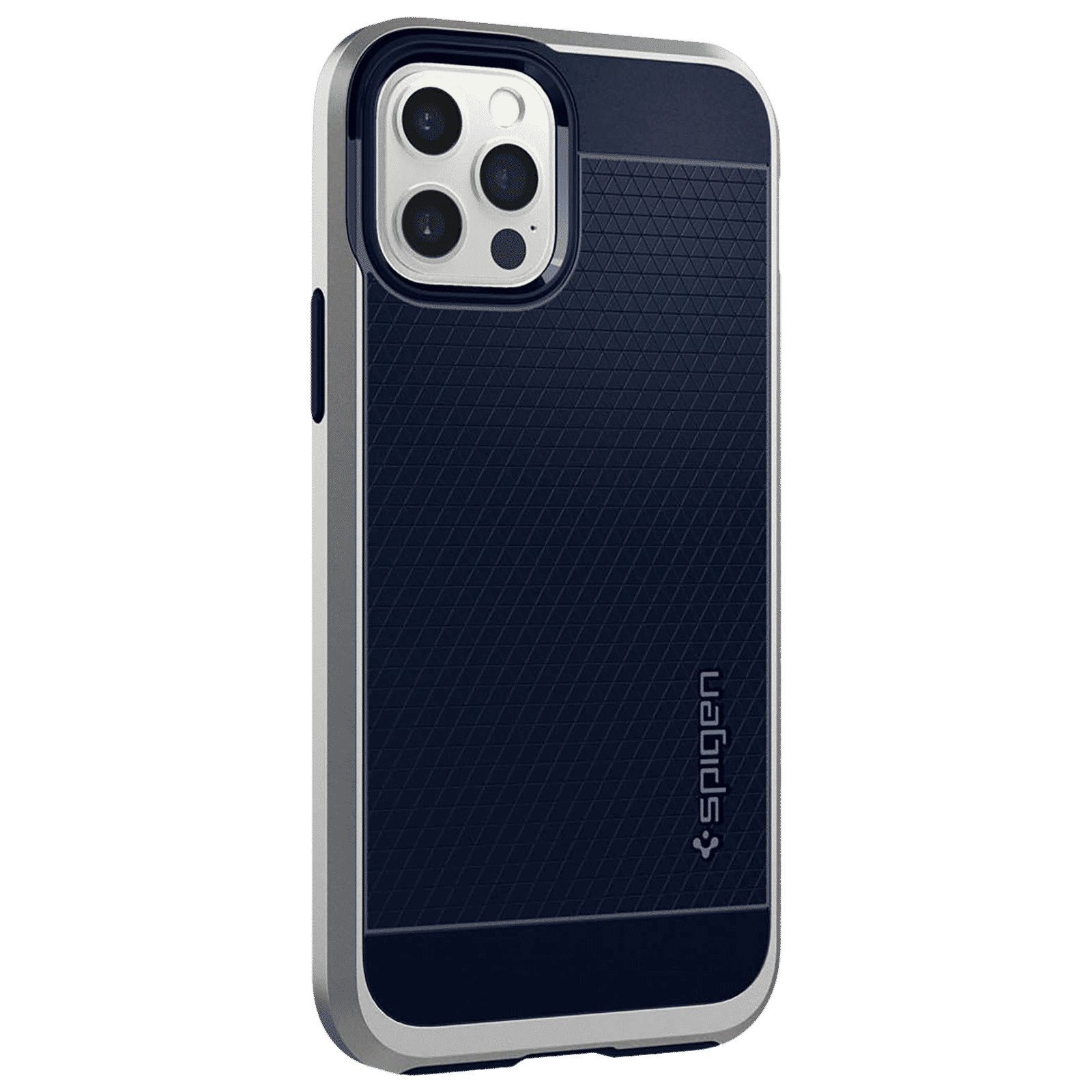 spigen Neo Hybrid Polycarbonate & TPU Back Cover for Apple iPhone 12, 12 Pro (Raised Edges, Satin Silver)_8