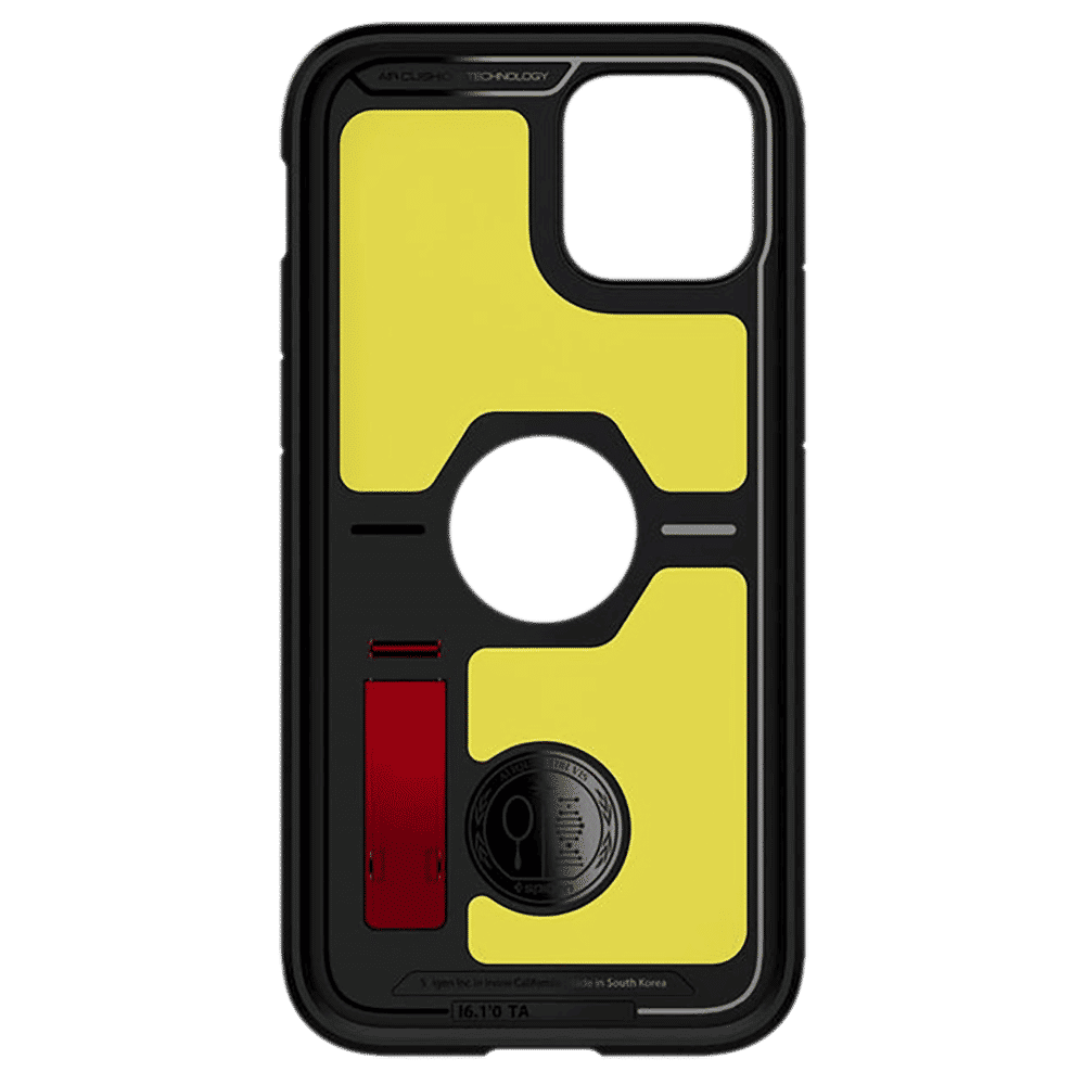 spigen Tough Armor TPU & Polycarbonate Back Case with Stand for Apple iPhone 12, 12 Pro (Wireless Charging Compatible, Red)_15