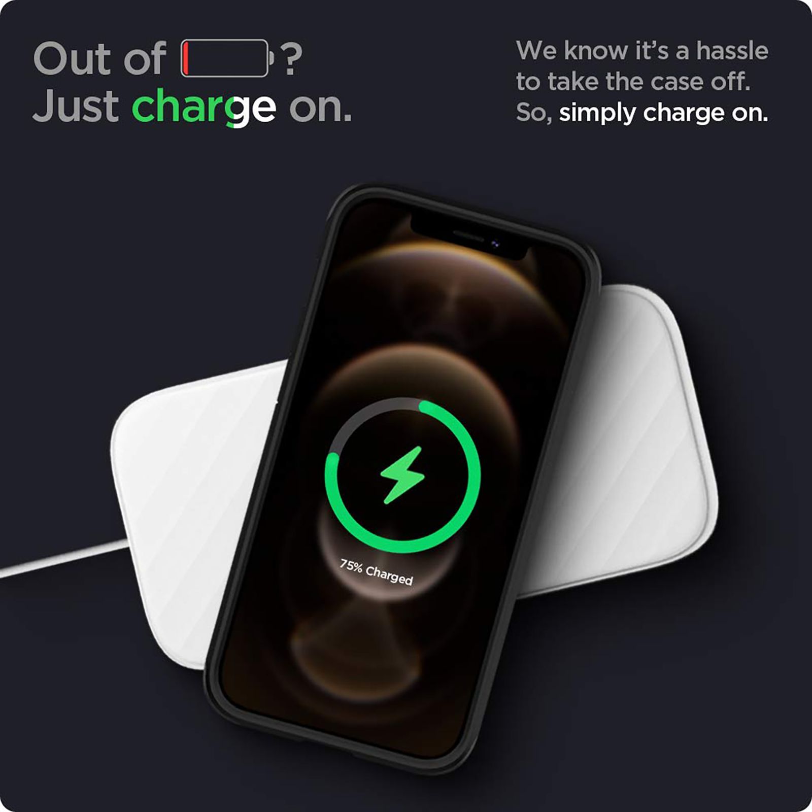 spigen Tough Armor TPU & Polycarbonate Back Case with Stand for Apple iPhone 12, 12 Pro (Wireless Charging Compatible, Red)_5