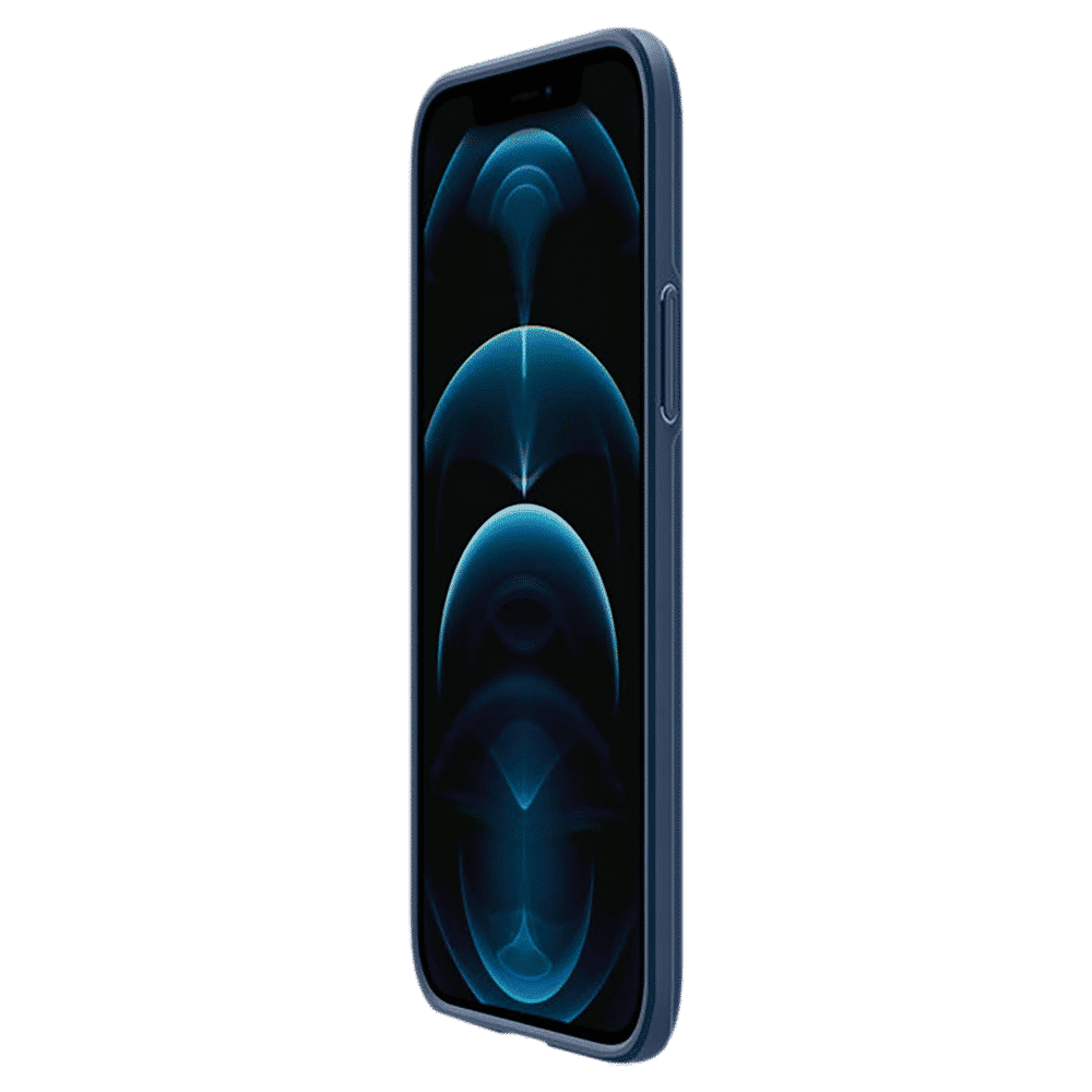 spigen Thin Fit Polycarbonate Back Cover for Apple iPhone 12, 12 Pro (Wireless Charging Compatible, Deep Blue)_3
