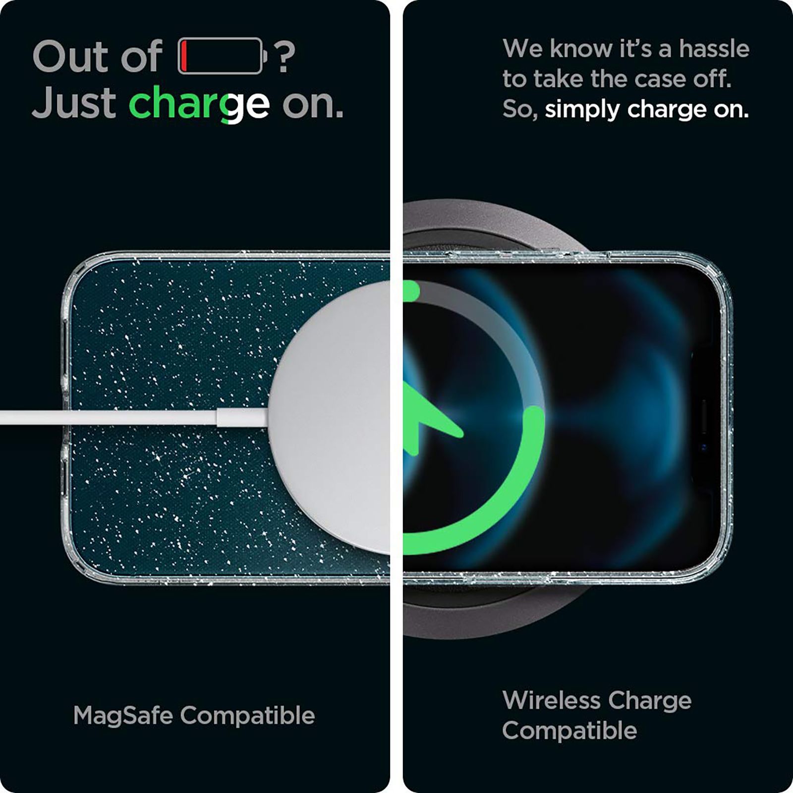 spigen Liquid Crystal Glitter TPU Back Cover for Apple iPhone 12, 12 Pro (Wireless Charging Compatible, Crystal Quartz)_9