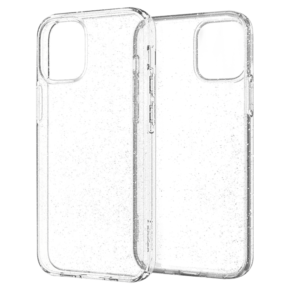 spigen Liquid Crystal Glitter TPU Back Cover for Apple iPhone 12, 12 Pro (Wireless Charging Compatible, Crystal Quartz)_11