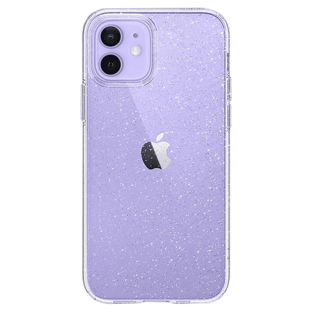 spigen Liquid Crystal Glitter TPU Back Cover for Apple iPhone 12, 12 Pro (Wireless Charging Compatible, Crystal Quartz)_13