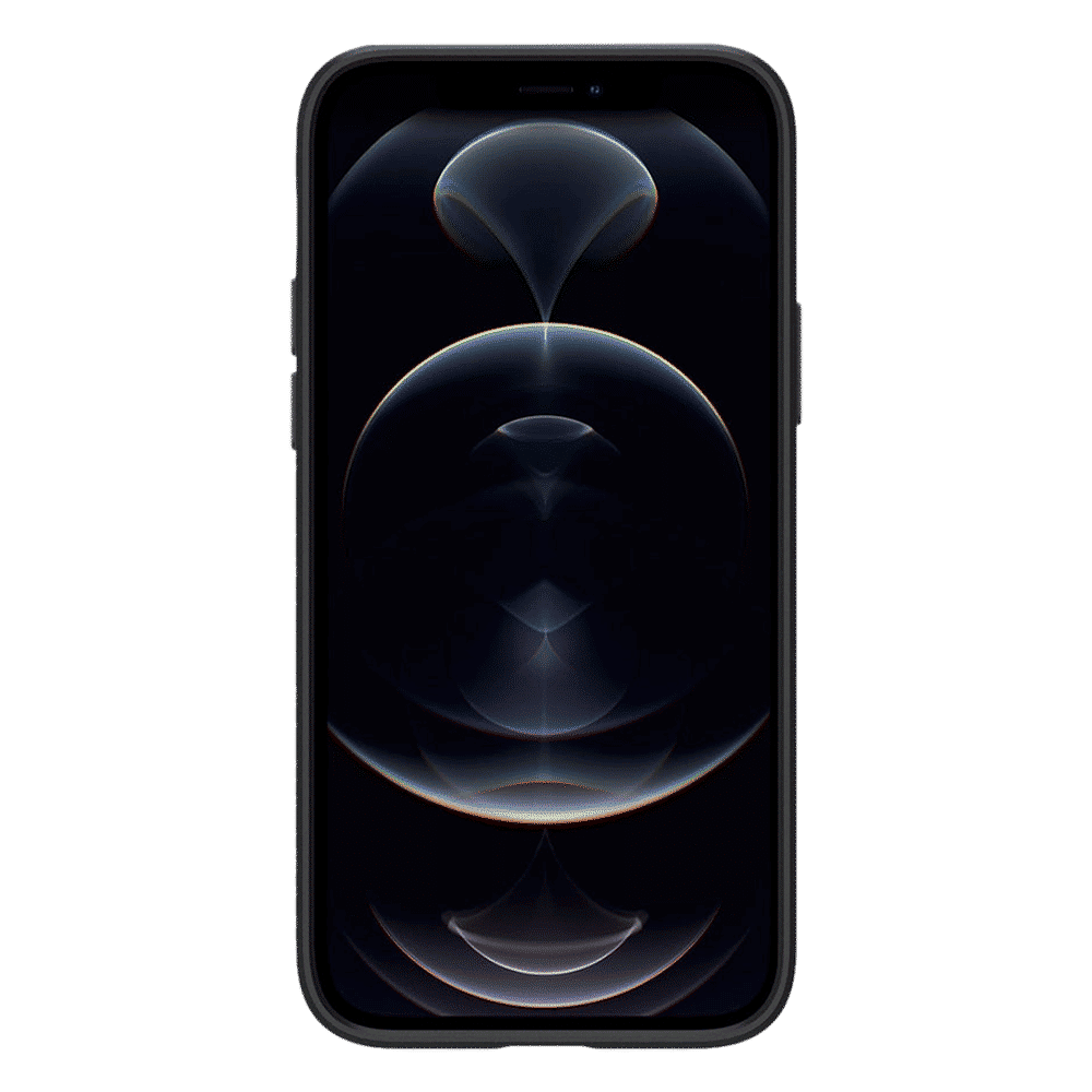 spigen Thin Fit Polycarbonate Back Cover for Apple iPhone 12, 12 Pro (Wireless Charging Compatible, Black)_15