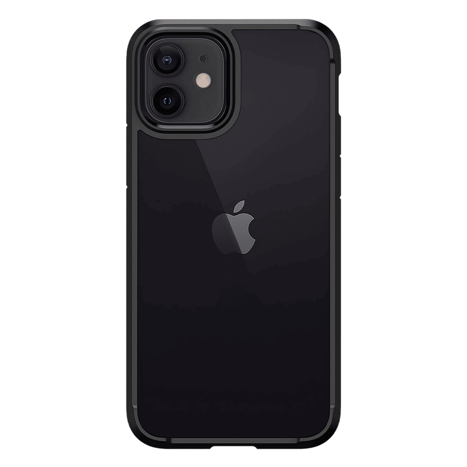 spigen Crystal Hybrid TPU Back Cover for Apple iPhone 12 and iPhone 12 Pro (Certified Military Grade Protection, Black)_4