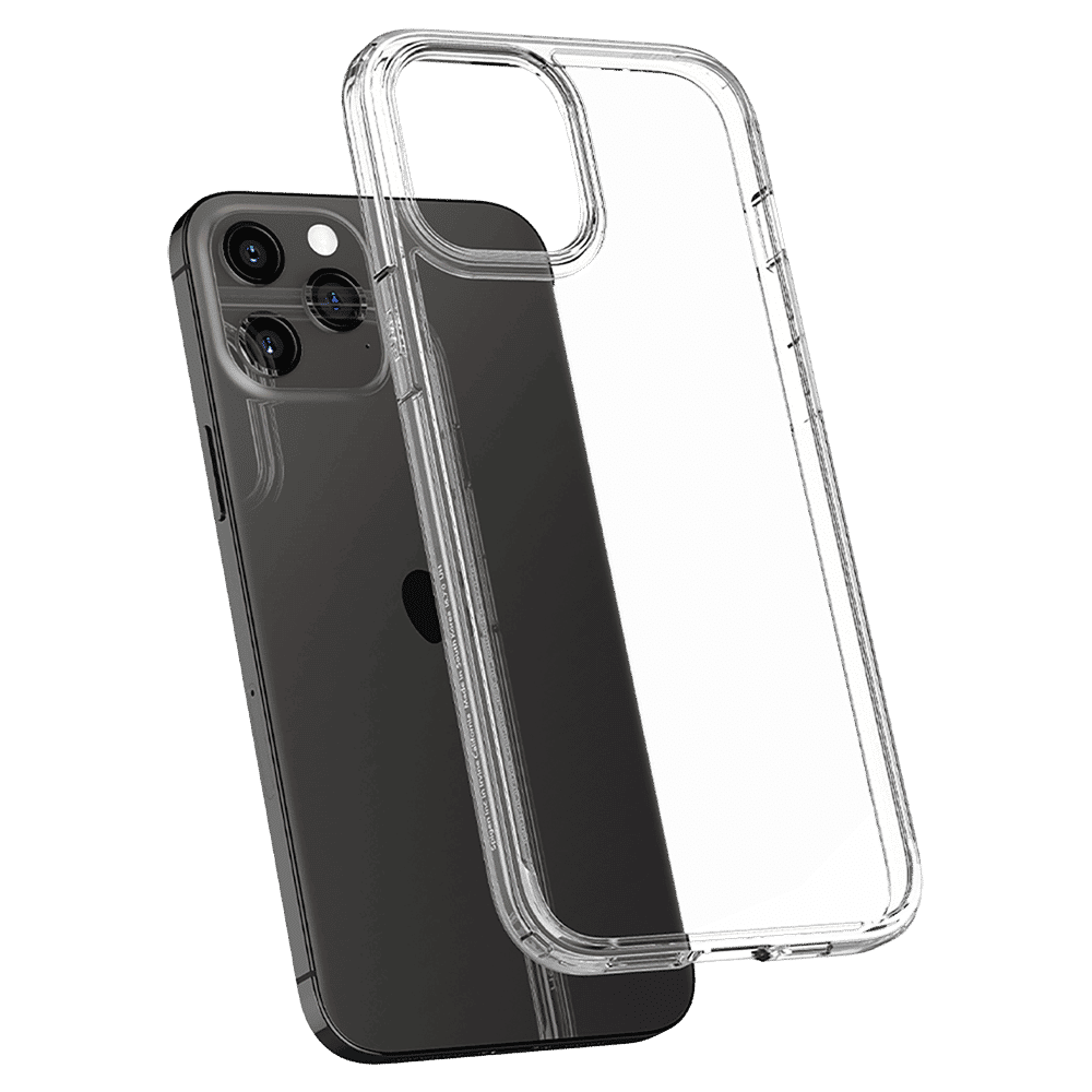 spigen Crystal Hybrid Polycarbonate and TPU Back Cover for Apple iPhone 12 and 12 Pro (Air Cushion Technology, Clear)_5
