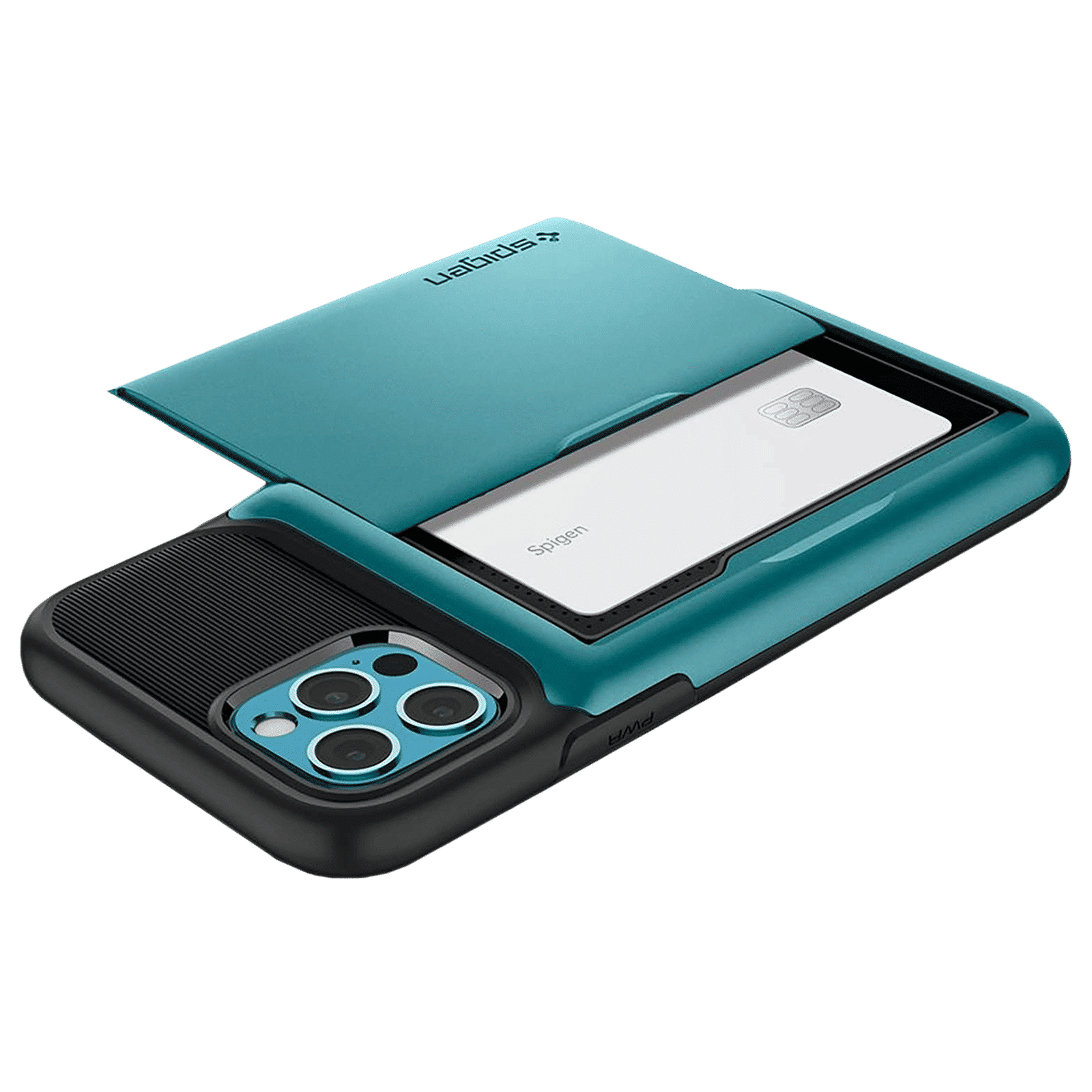 spigen Slim Armor Wallet TPU & Polycarbonate Back Cover for Apple iPhone 12, 12 Pro (Air Cushion Technology, Mint)_9