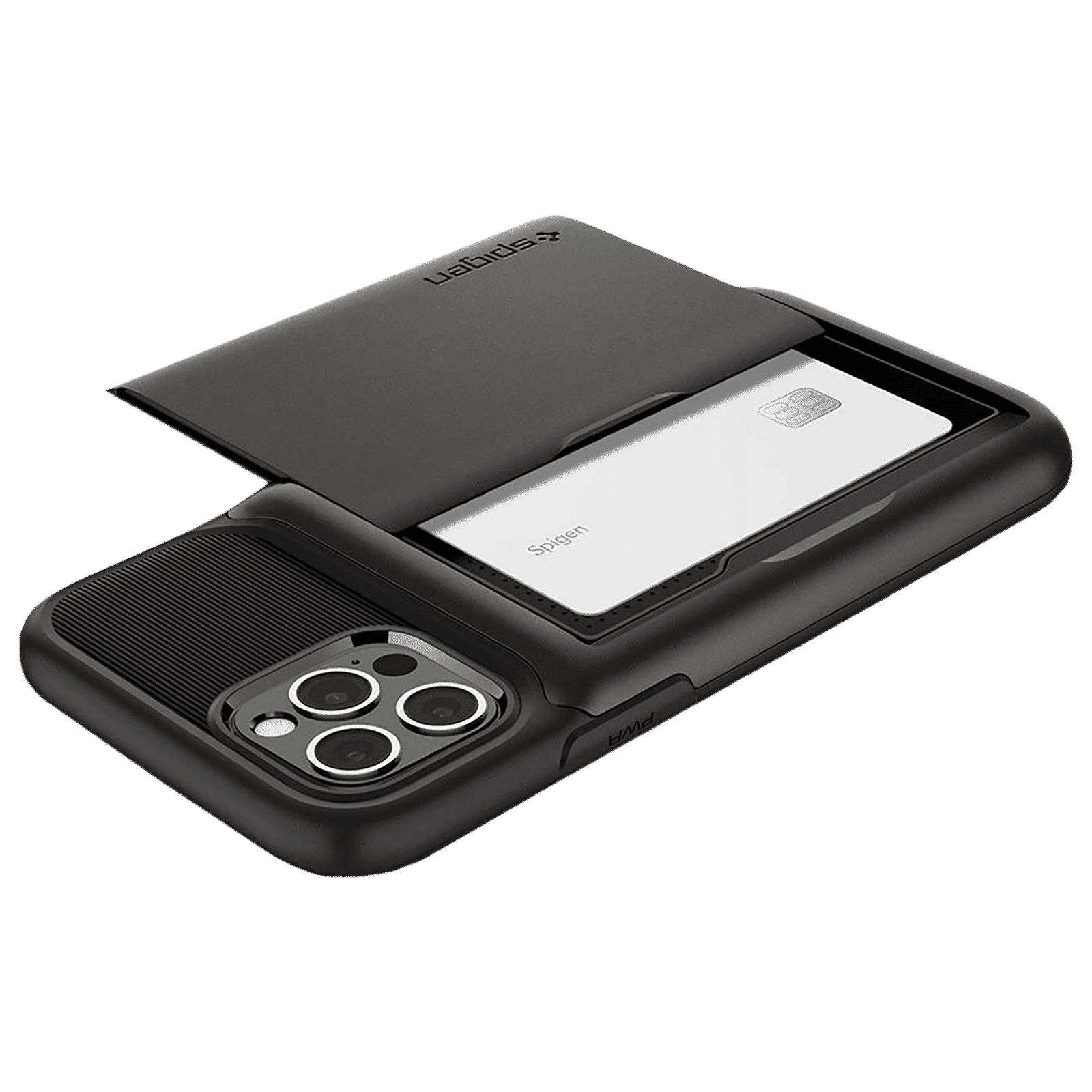 spigen Slim Armor Wallet TPU & Polycarbonate Back Cover for Apple iPhone 12, 12 Pro (Air Cushion Technology, Gunmetal)_8