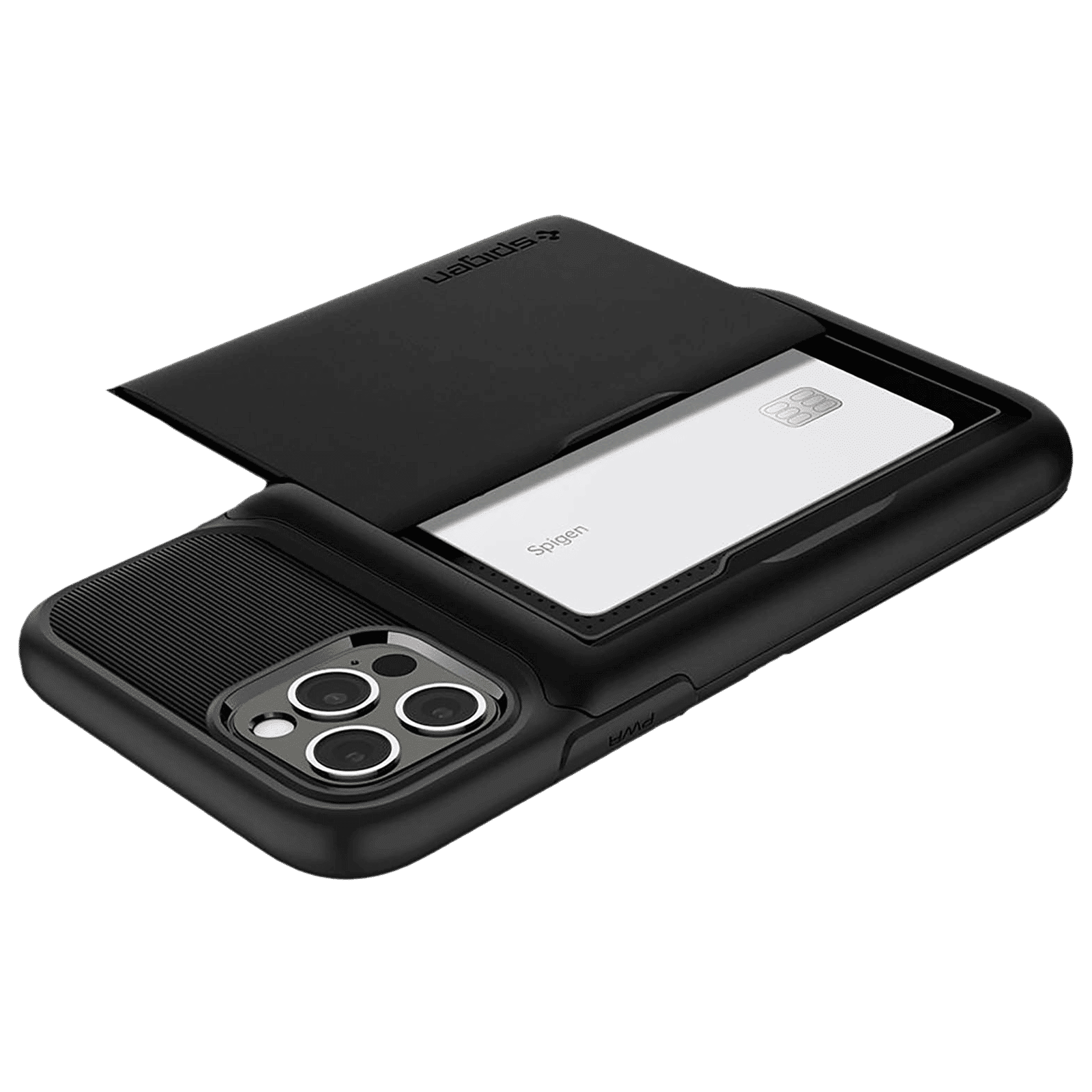 spigen Slim Armor Wallet TPU & Polycarbonate Back Cover for Apple iPhone 12, 12 Pro (Air Cushion Technology, Black)_7