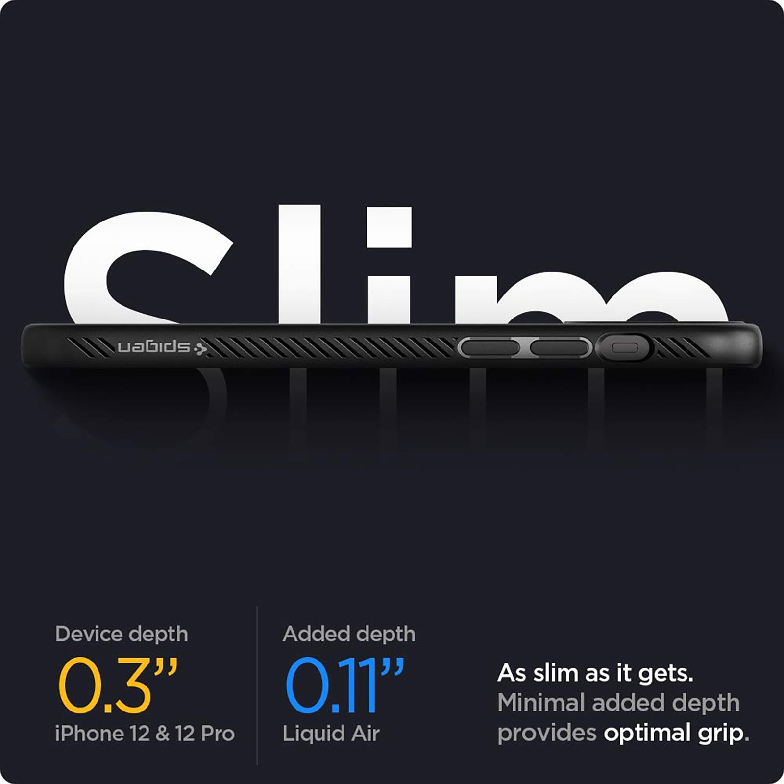 spigen Liquid Air TPU Back Cover for Apple iPhone 12, 12 Pro (Wireless Charging Compatible, Matte Black)_4