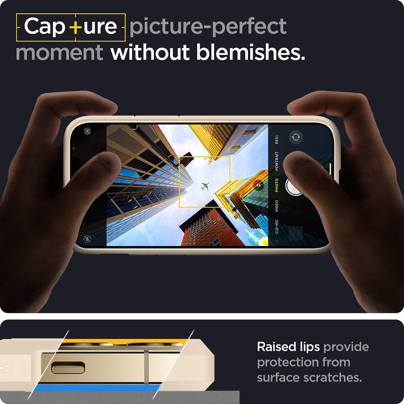 spigen Ultra Hybrid TPU & Polycarbonate Back Cover for Apple iPhone 12, 12 Pro (Supports Wireless Charging, Sand Beige)_11