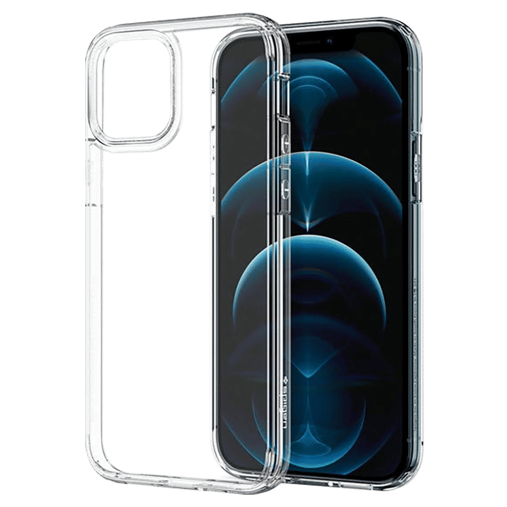 spigen Ultra Hybrid TPU & Polycarbonate Back Cover for Apple iPhone 12, 12 Pro (Air Cushion Technology, Crystal Clear)_12