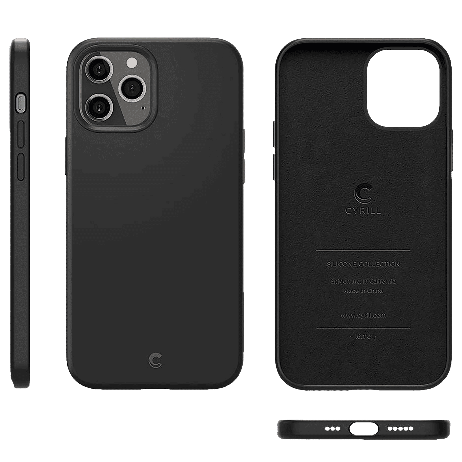 spigen Cyrill TPU Back Cover for Apple iPhone 12 and iPhone 12 Pro (Microfiber Material, Black )_8