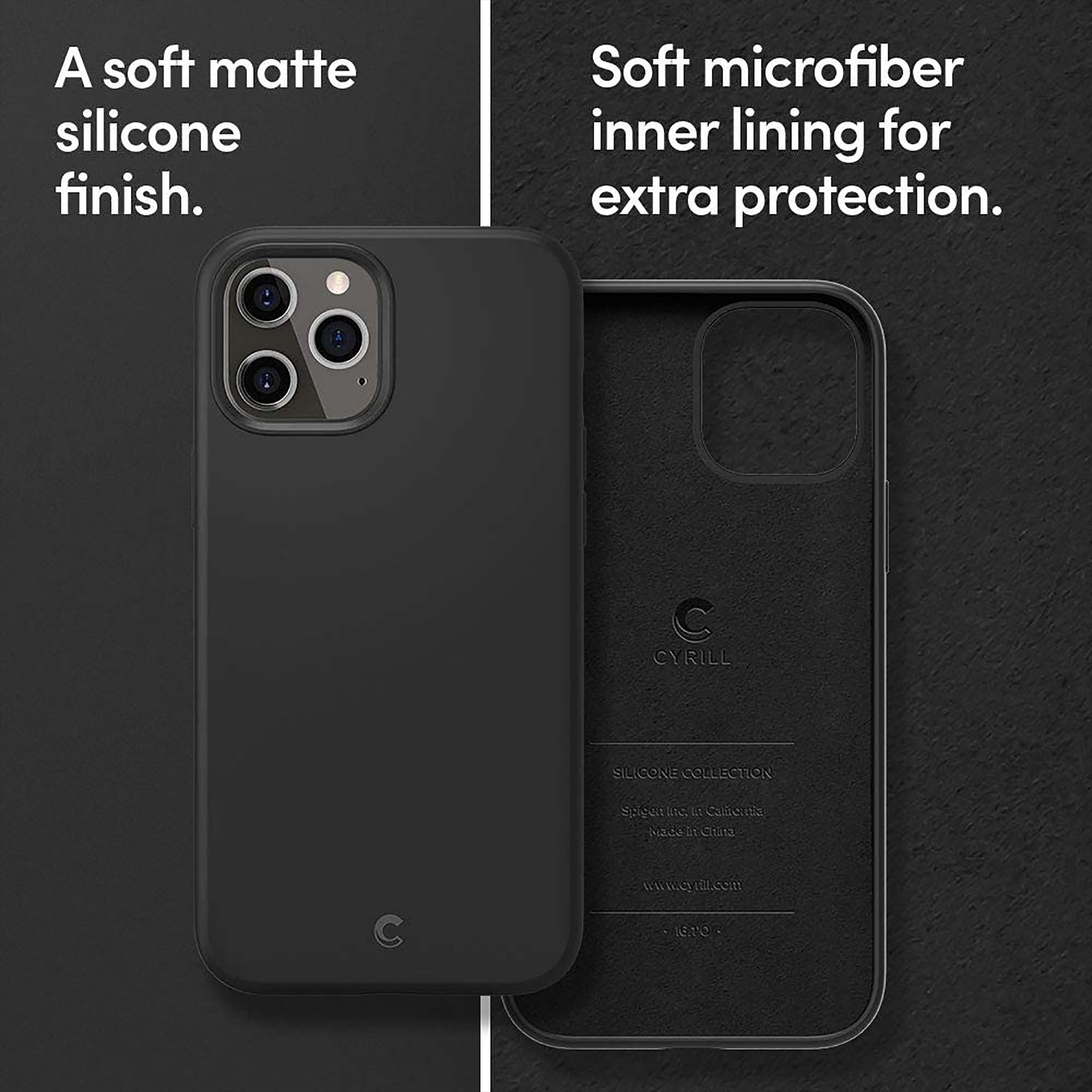 spigen Cyrill TPU Back Cover for Apple iPhone 12 and iPhone 12 Pro (Microfiber Material, Black )_4