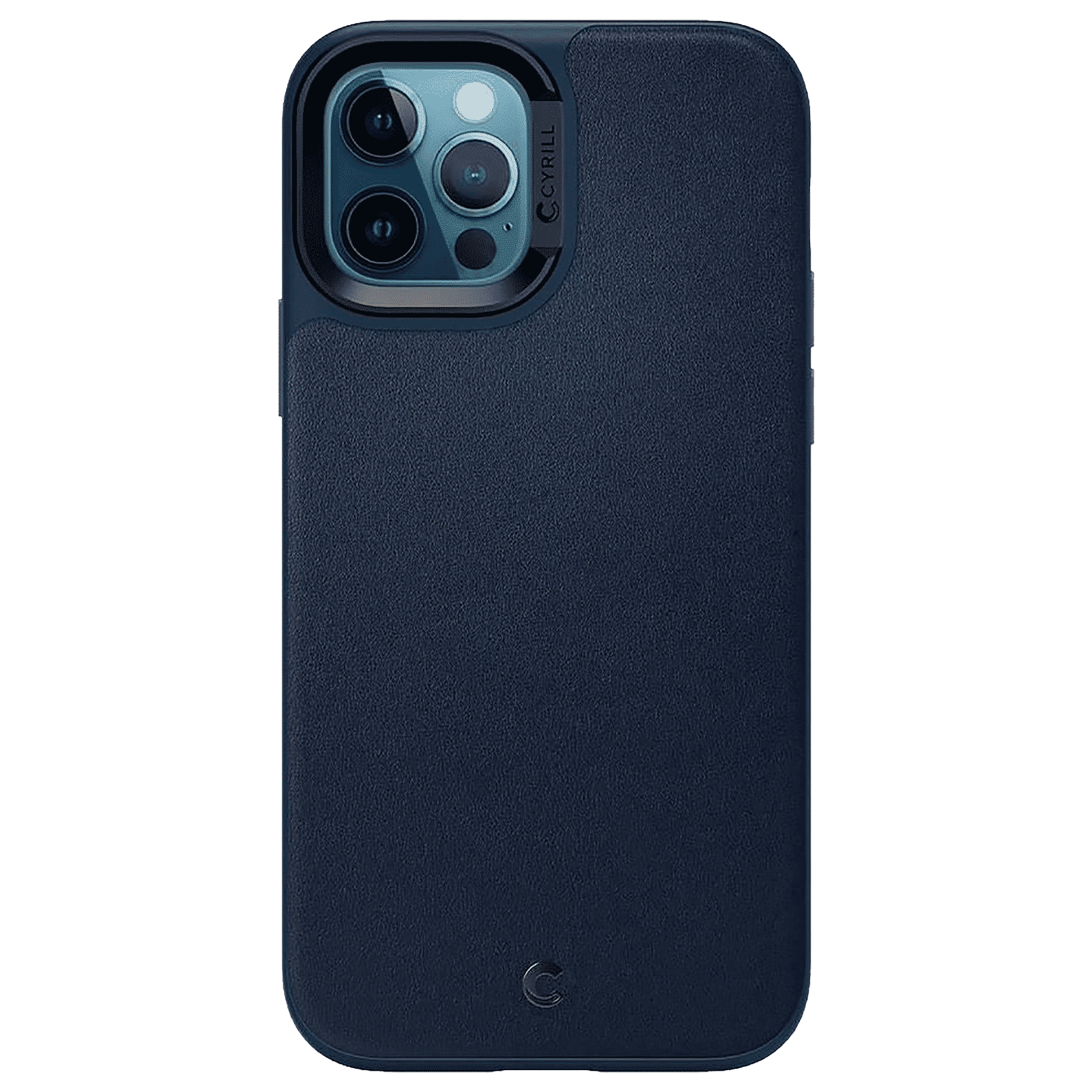 spigen Cyrill Polycarbonate,TPU & Faux Leather Back Cover for Apple iPhone 12, 12 Pro (Air Cushion Technology, Navy)_7