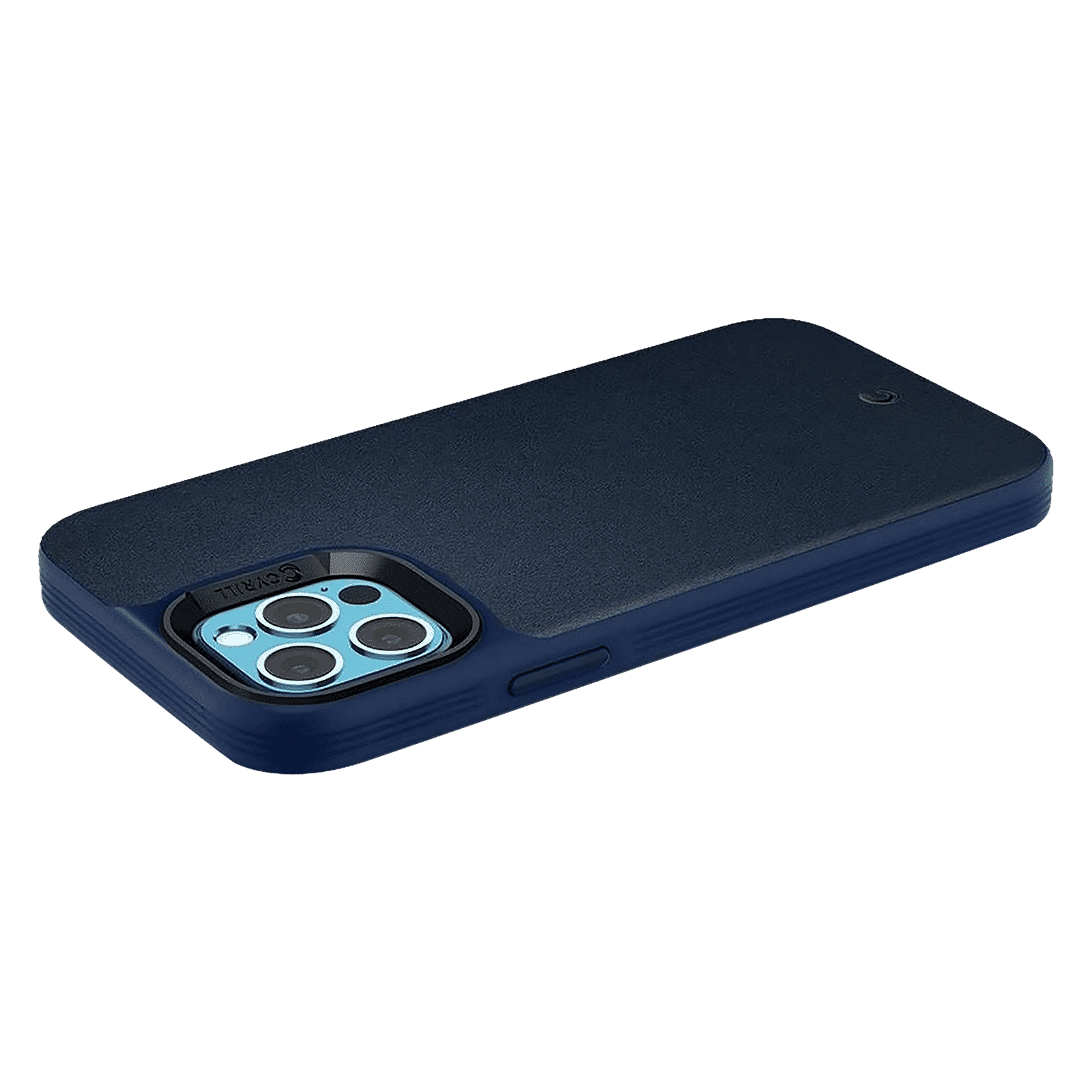 spigen Cyrill Polycarbonate,TPU & Faux Leather Back Cover for Apple iPhone 12, 12 Pro (Air Cushion Technology, Navy)_11