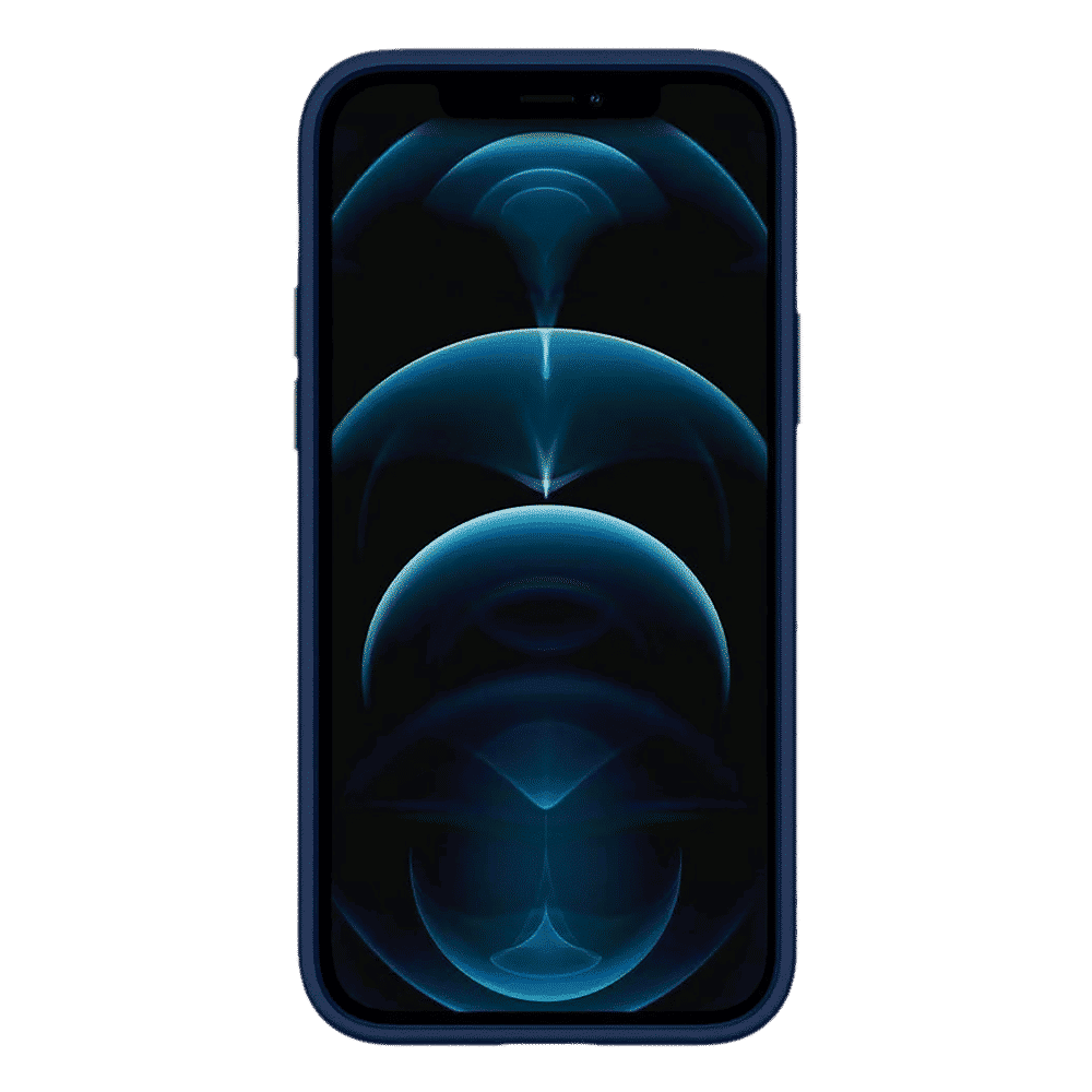 spigen Cyrill Polycarbonate,TPU & Faux Leather Back Cover for Apple iPhone 12, 12 Pro (Air Cushion Technology, Navy)_3