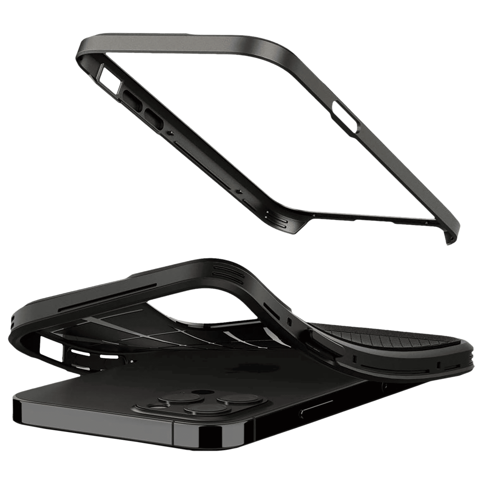 spigen Neo Hybrid Polycarbonate & TPU Back Cover for Apple iPhone 12, 12 Pro (Raised Edges, Gunmetal)_9