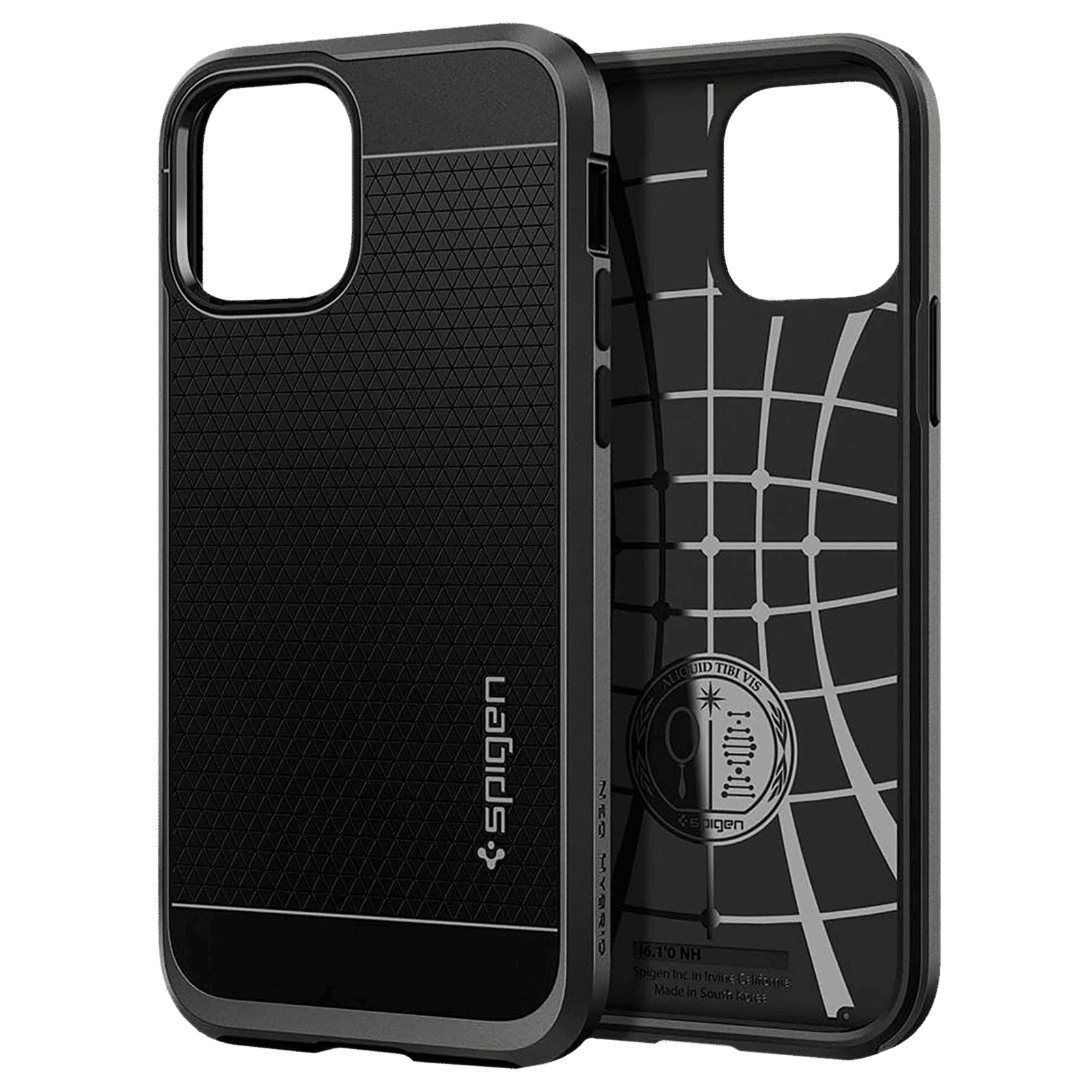 spigen Neo Hybrid Polycarbonate & TPU Back Cover for Apple iPhone 12, 12 Pro (Raised Edges, Gunmetal)_10